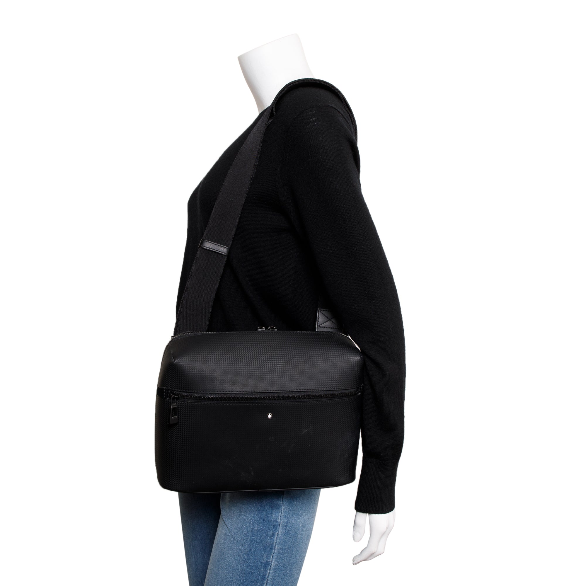 Montblanc Black Textured Leather Extreme 2.0 Zip Messenger Bag