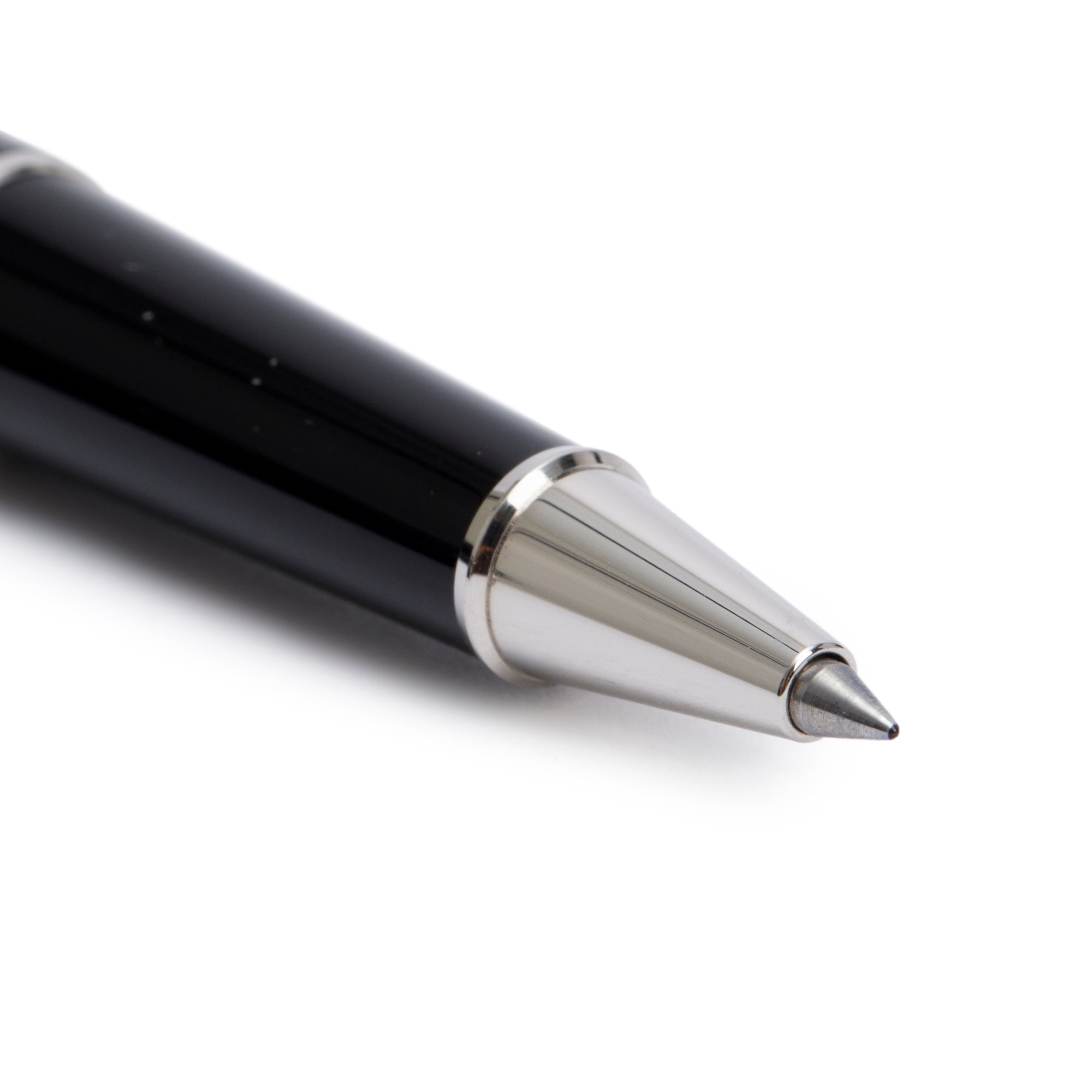 Montblanc Platinum Coated Meisterstuck Black Resin Rollerball Pen w/ Box