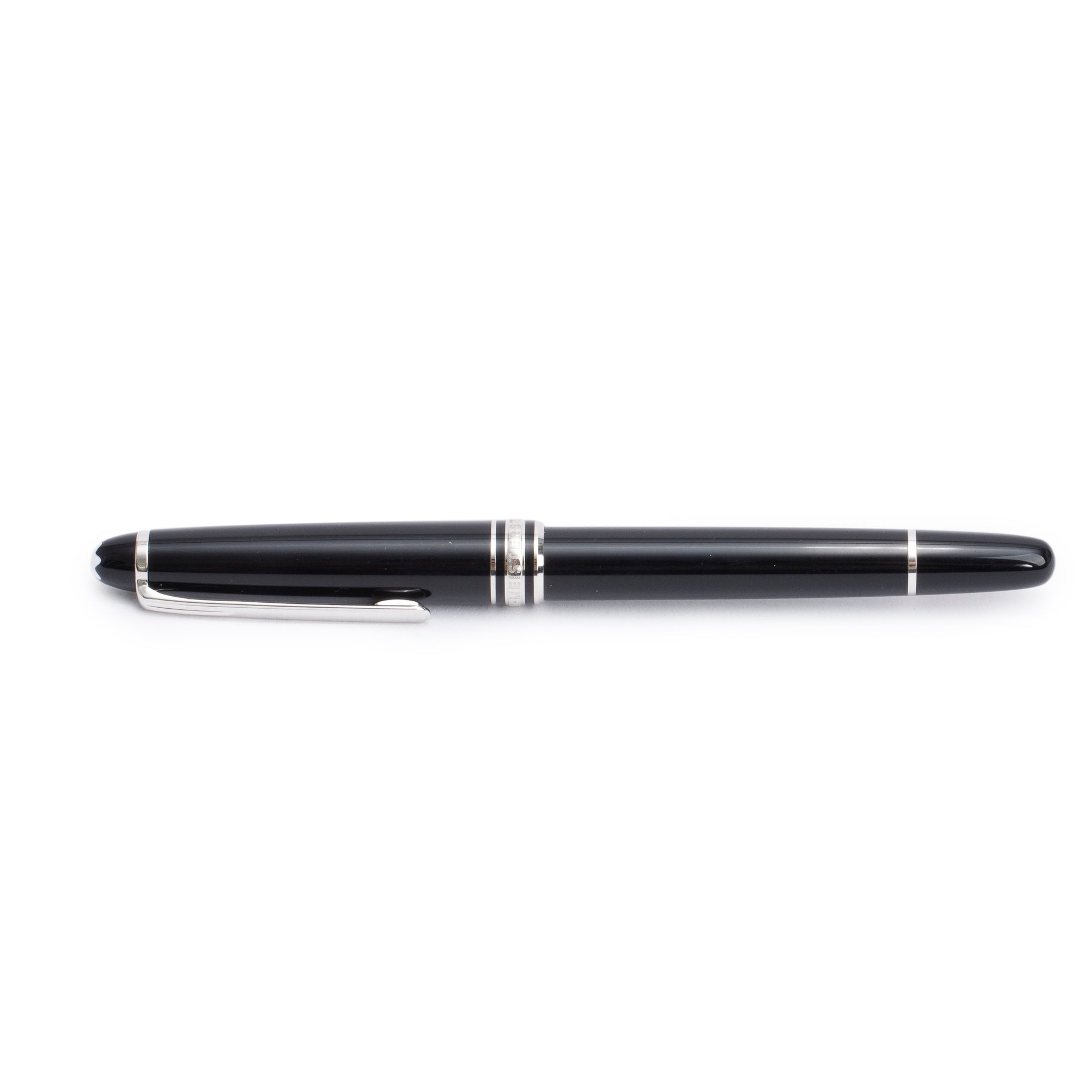 Montblanc Platinum Coated Meisterstuck Black Resin Rollerball Pen w/ Box