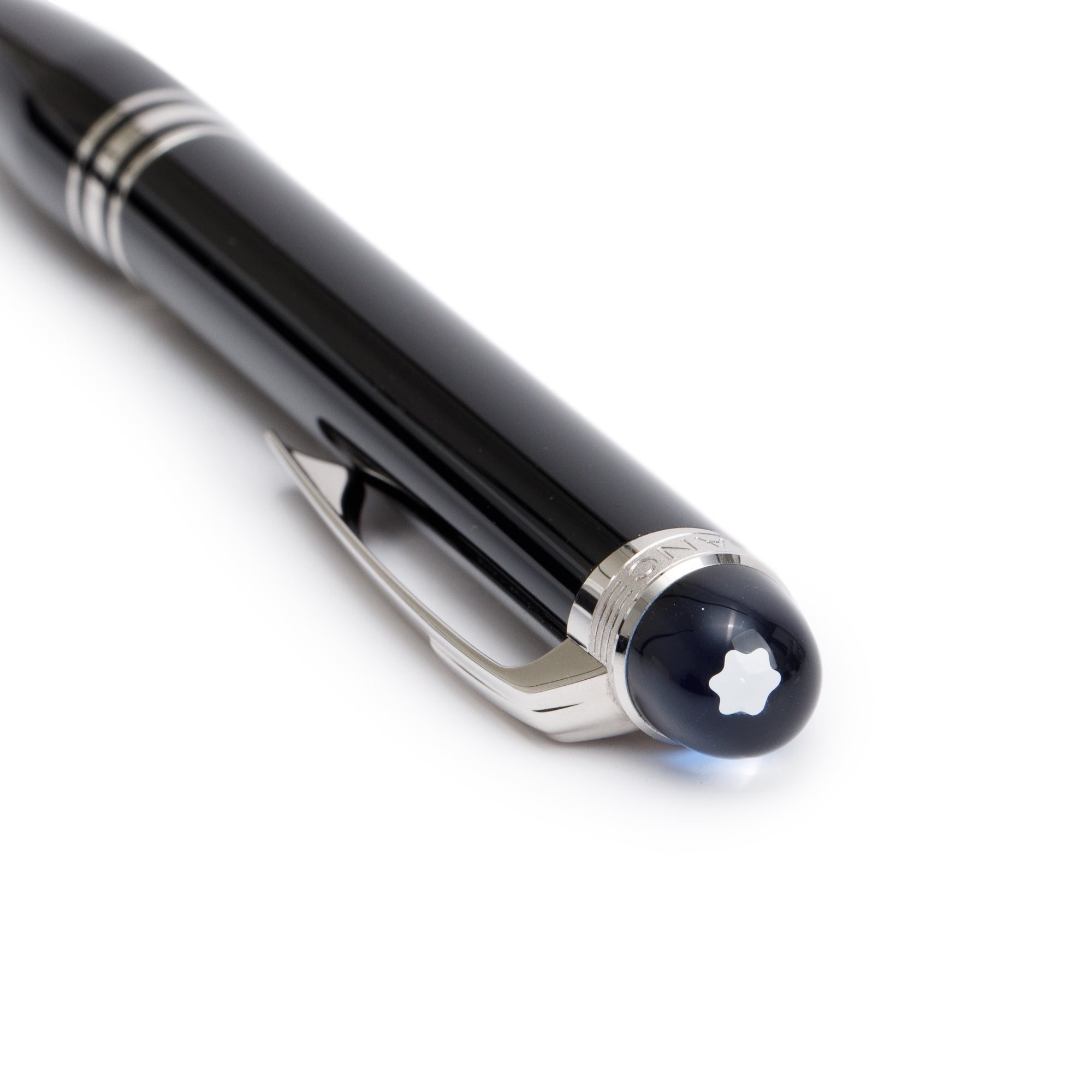 Montblanc Platinum Coated StarWalker Black Resin Ballpoint Pen w/ Box & Refills