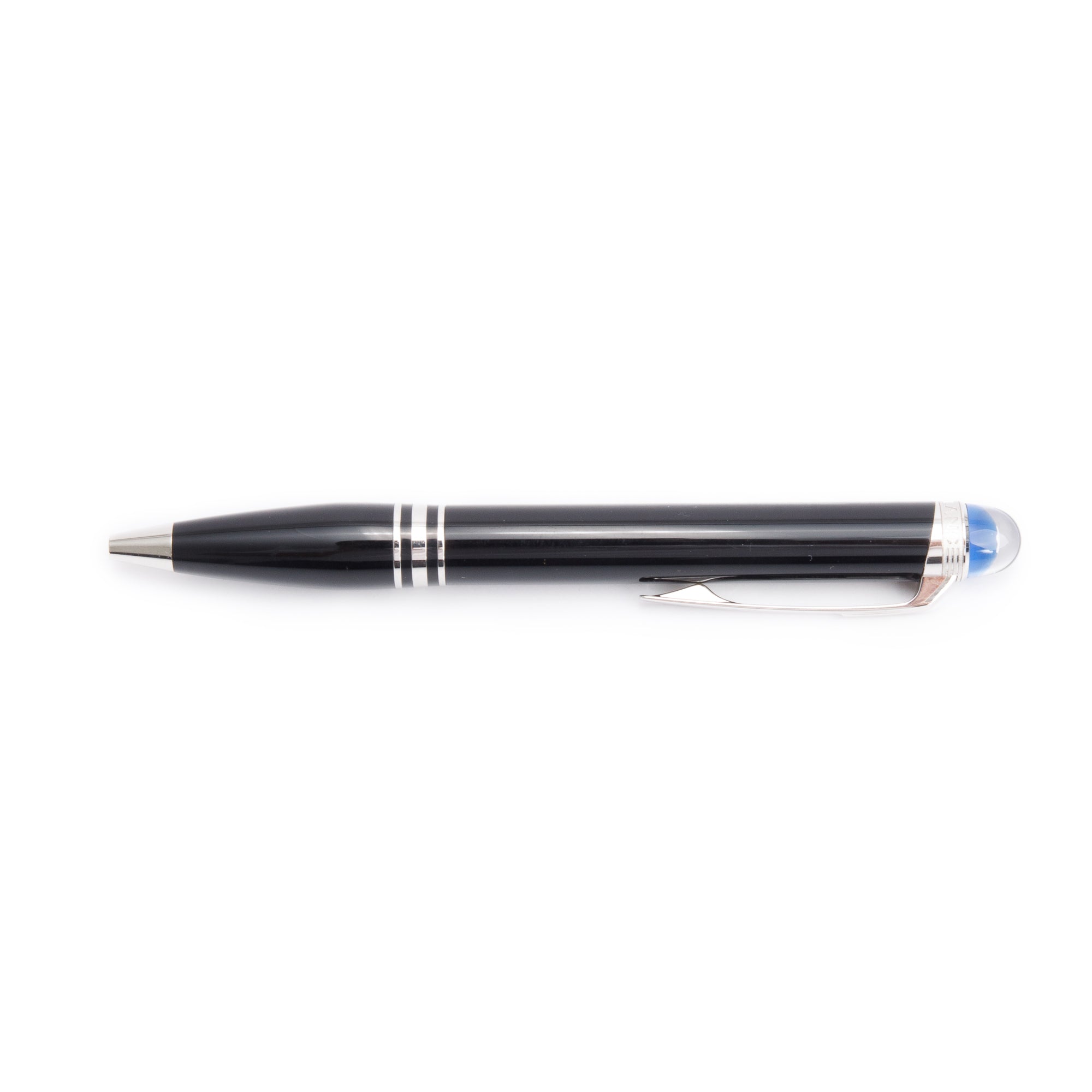 Montblanc Platinum Coated StarWalker Black Resin Ballpoint Pen w/ Box & Refills