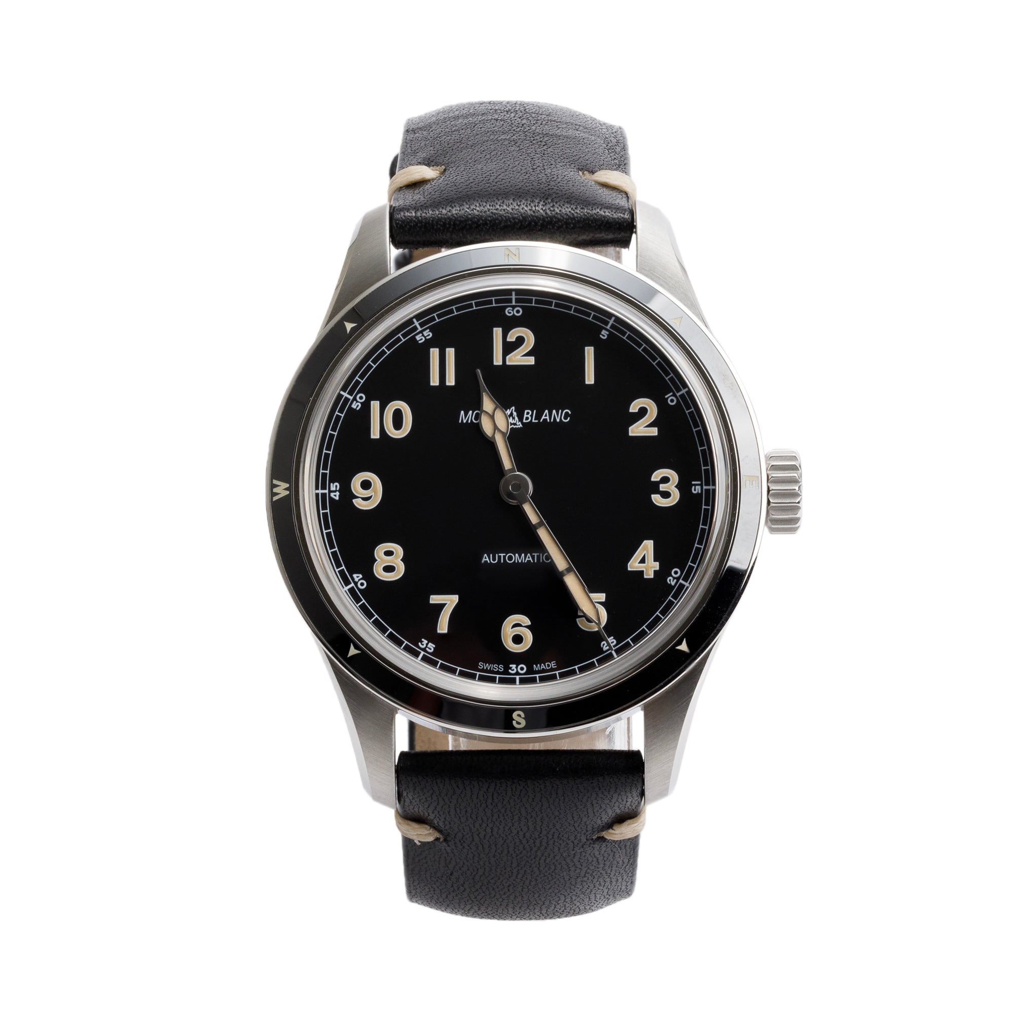 Montblanc Stainless Steel 1858 40 MM Automatic Watch w/ Box & Papers