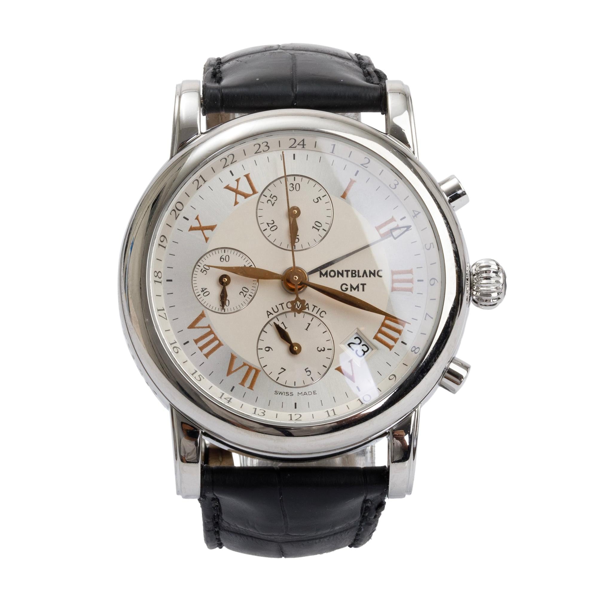 Montblanc Stainless Steel Meisterstuck Star Chronograph GMT 42 MM Automatic Watch w/ Box & Papers