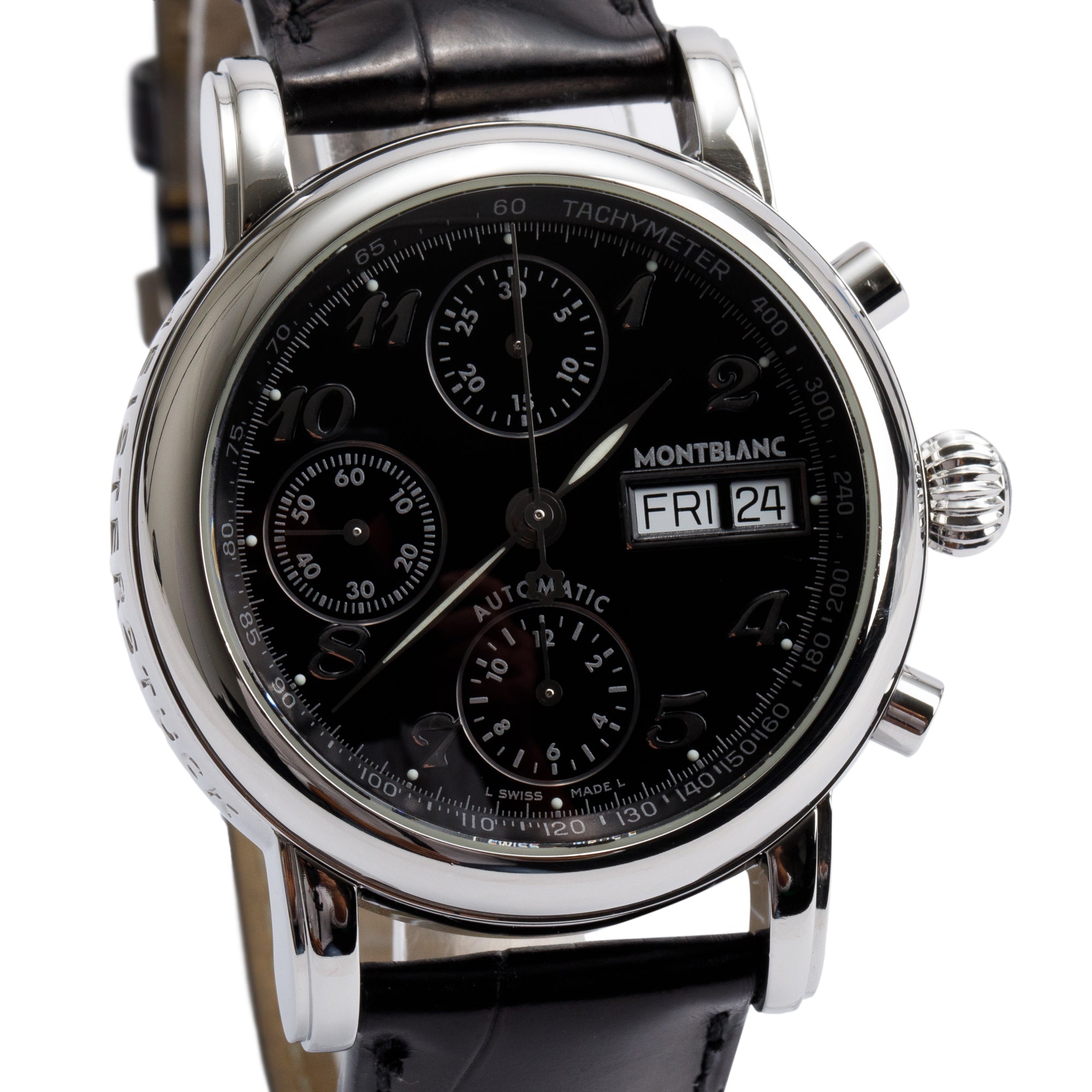 Montblanc Stainless Steel Meisterstuck Star Day Date 38 MM Chronograph Automatic Watch