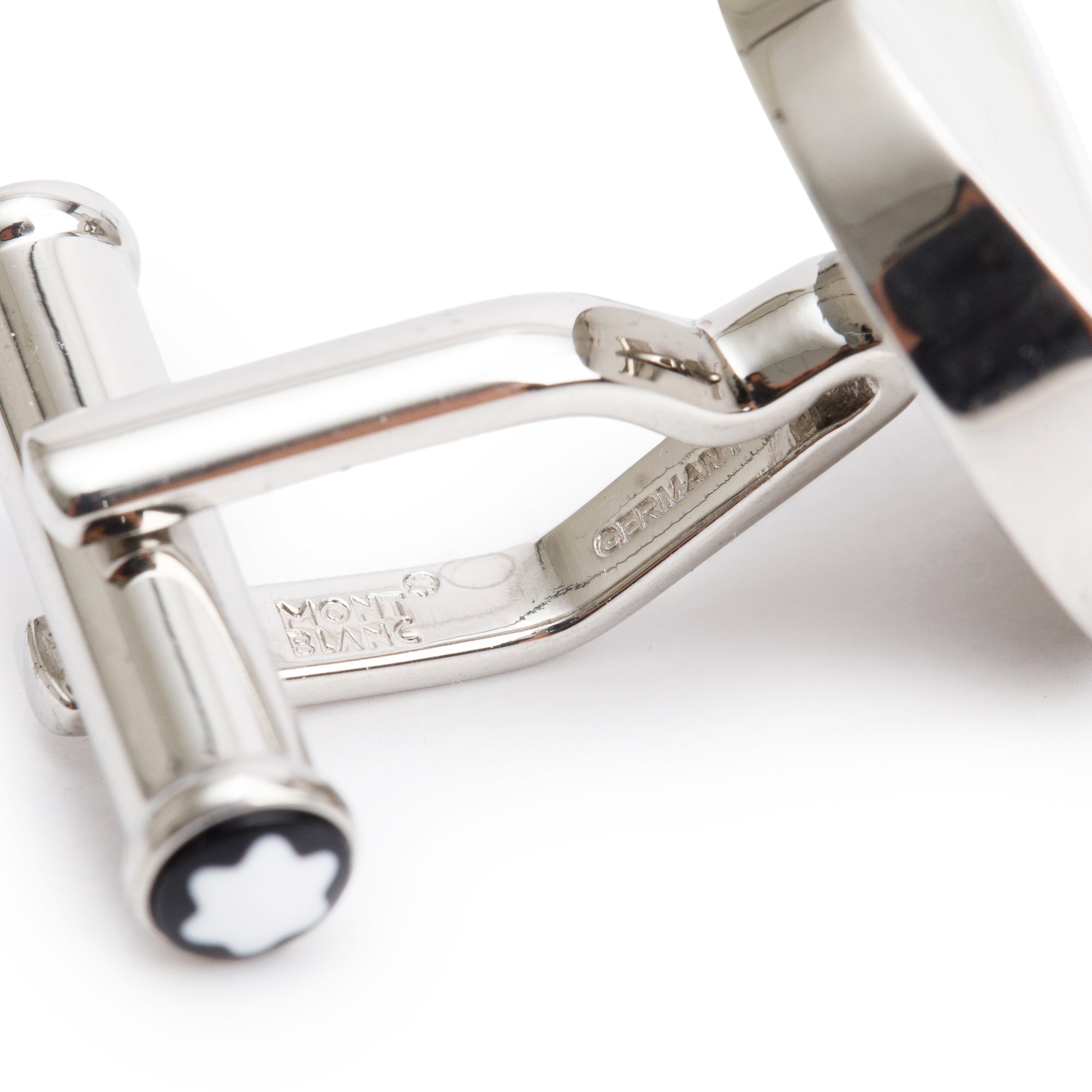 Montblanc Stainless Steel Mother of Pearl Cufflinks w/ Box