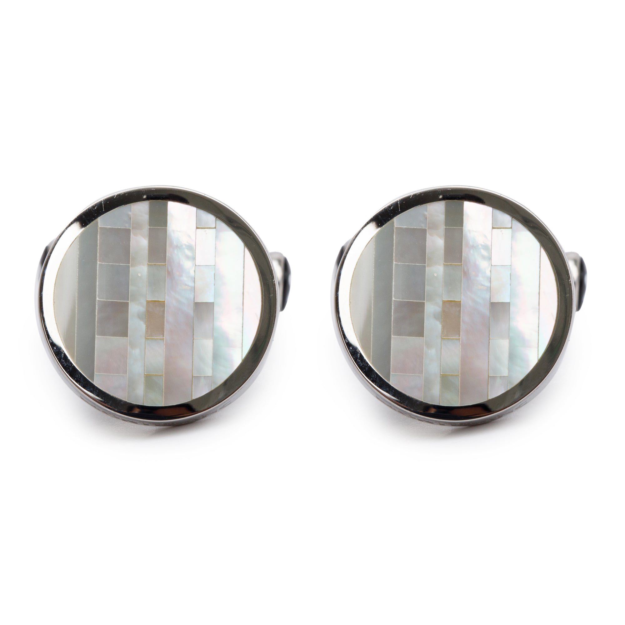 Montblanc Stainless Steel Mother of Pearl Cufflinks w/ Box