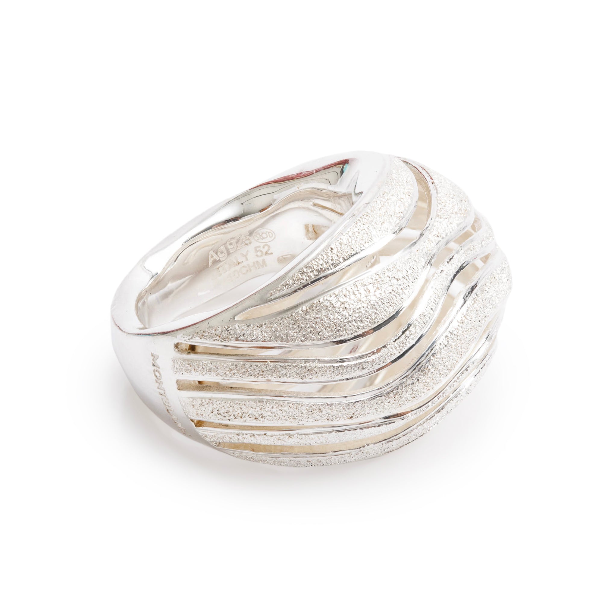 Montblanc Sterling Silver Dome Ring, Size 52 6