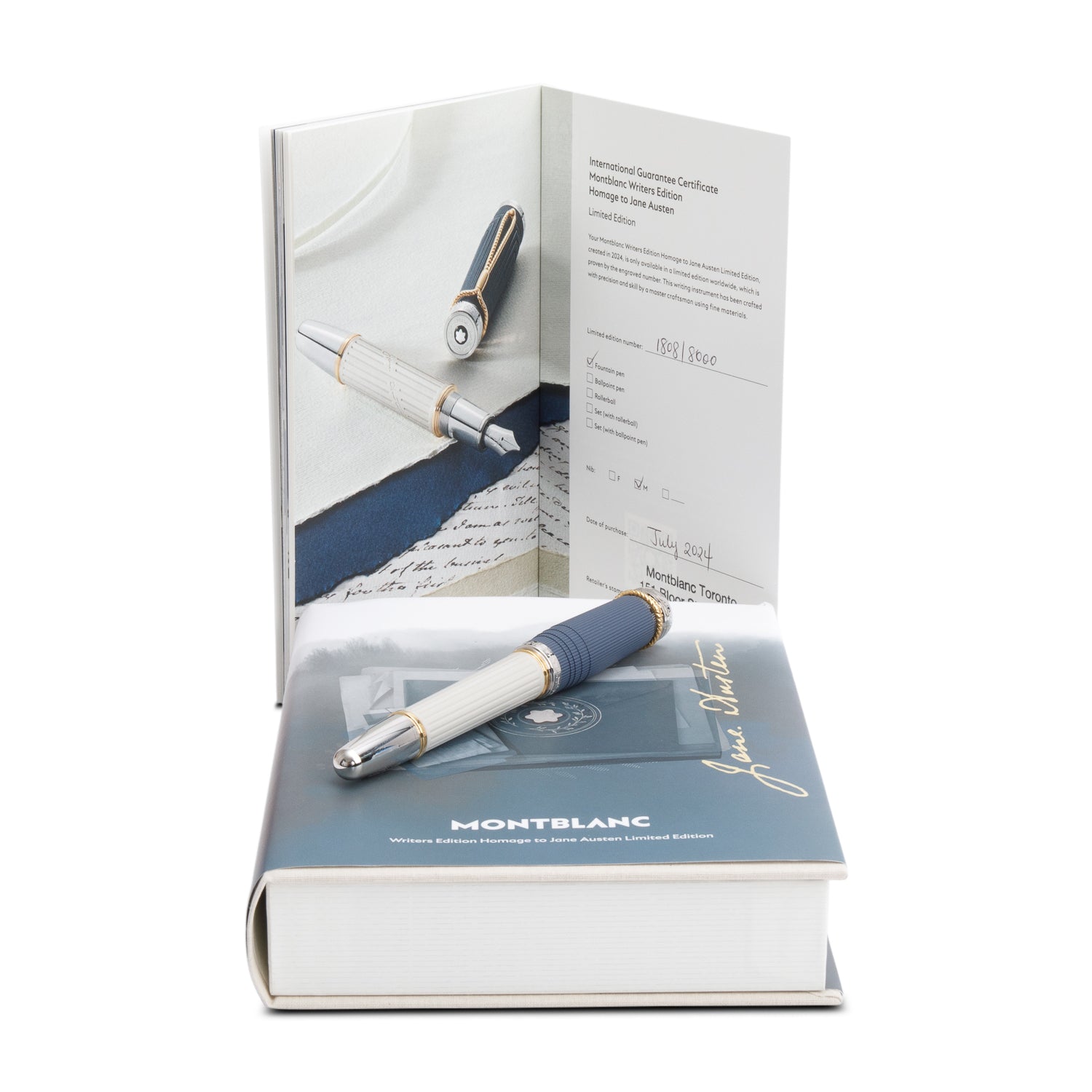 Montblanc Writers Edition Homage to Jane Austen Limited Edition Fountain Pen w/ Box & Receipt