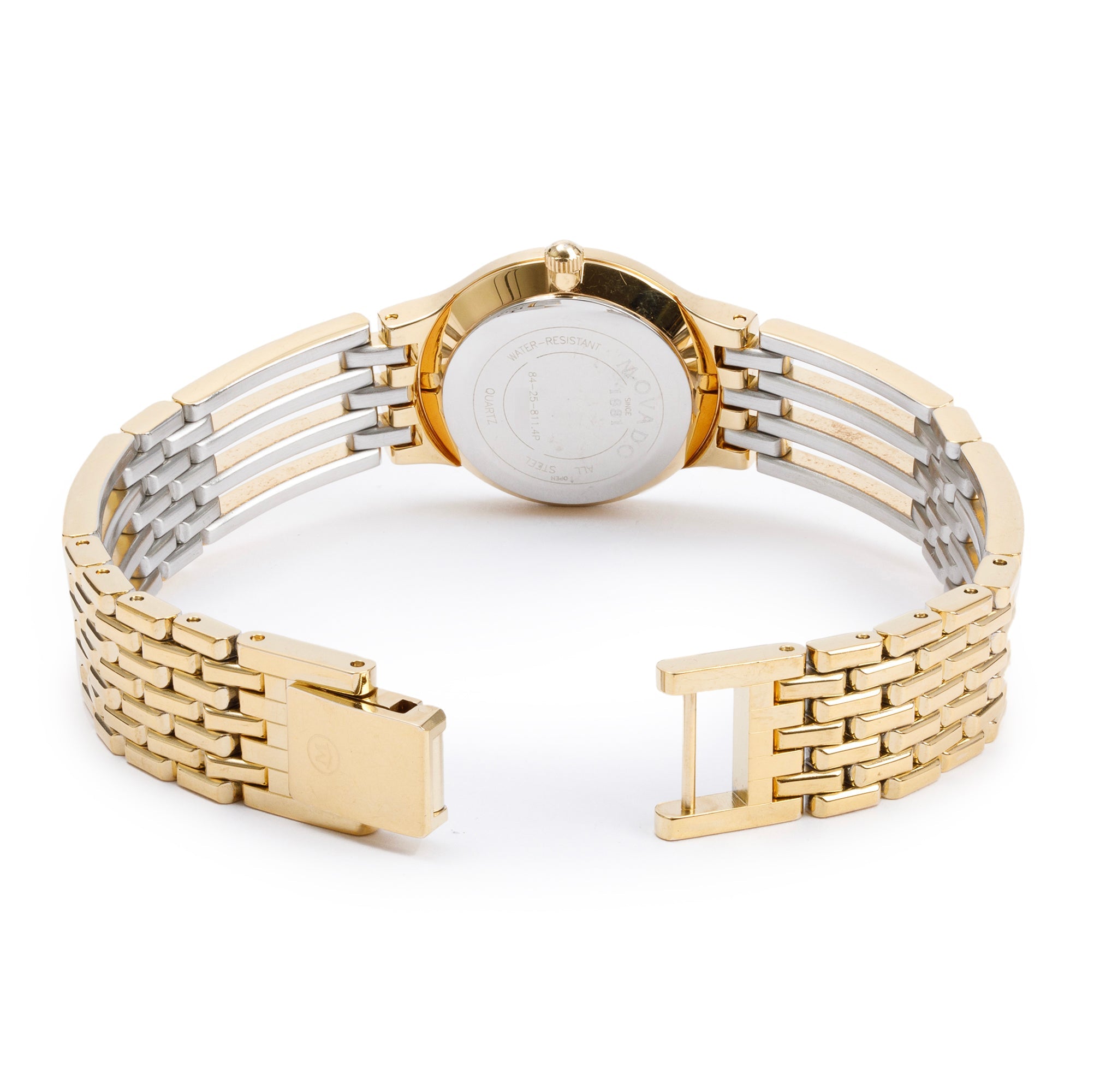 Movado Gold Plated Stainless Steel Esperanza Mother of Pearl Dial 23 MM Watch w/ Box