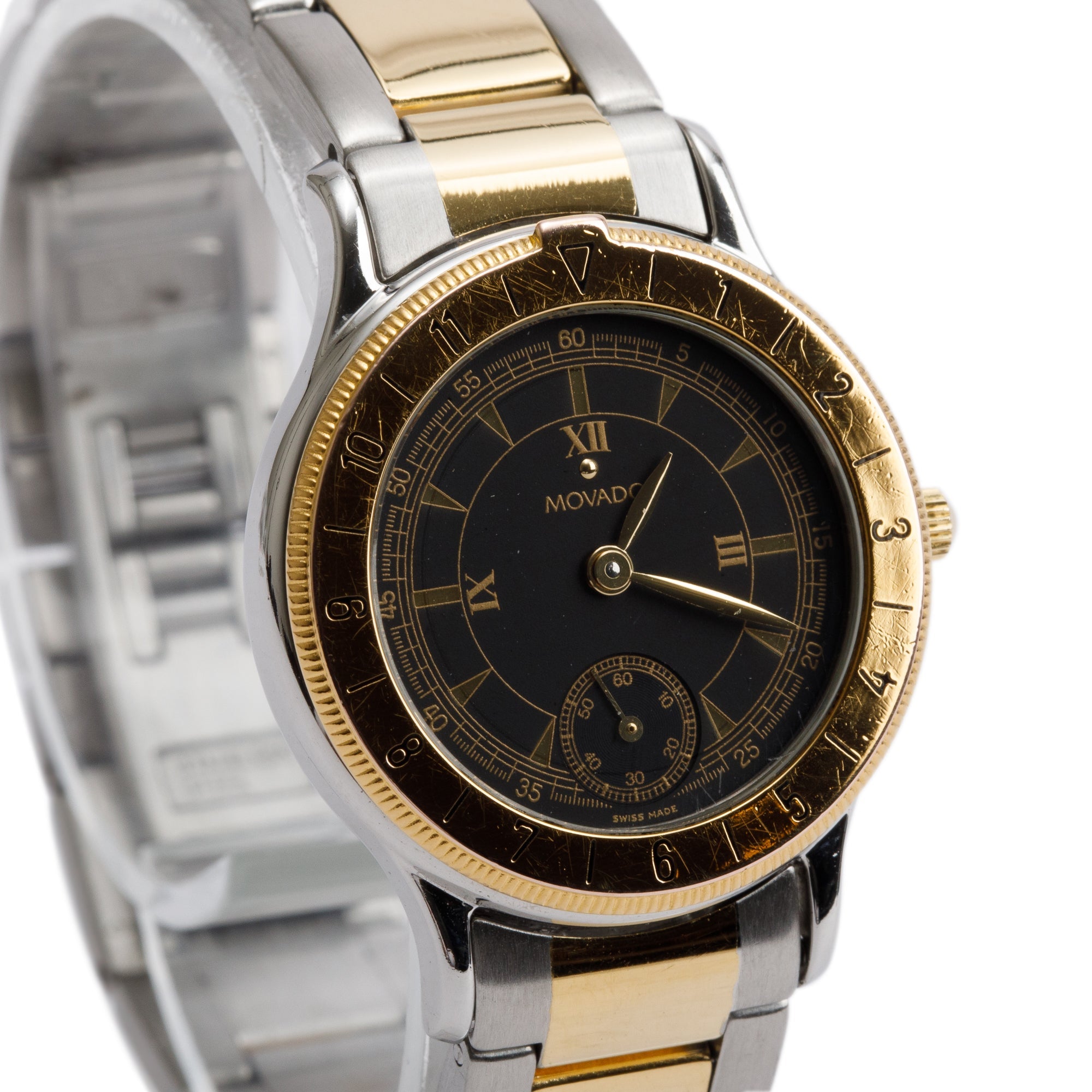 Movado Gold-Plated & Stainless Steel Gentry 28 MM Quartz Watch