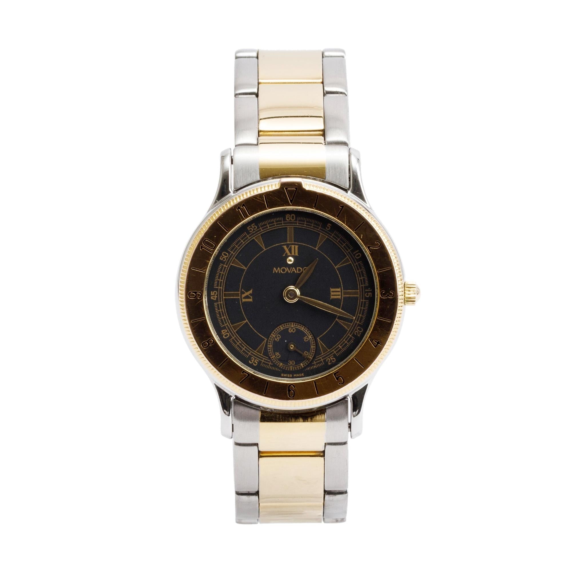 Movado Gold-Plated & Stainless Steel Gentry 28 MM Quartz Watch