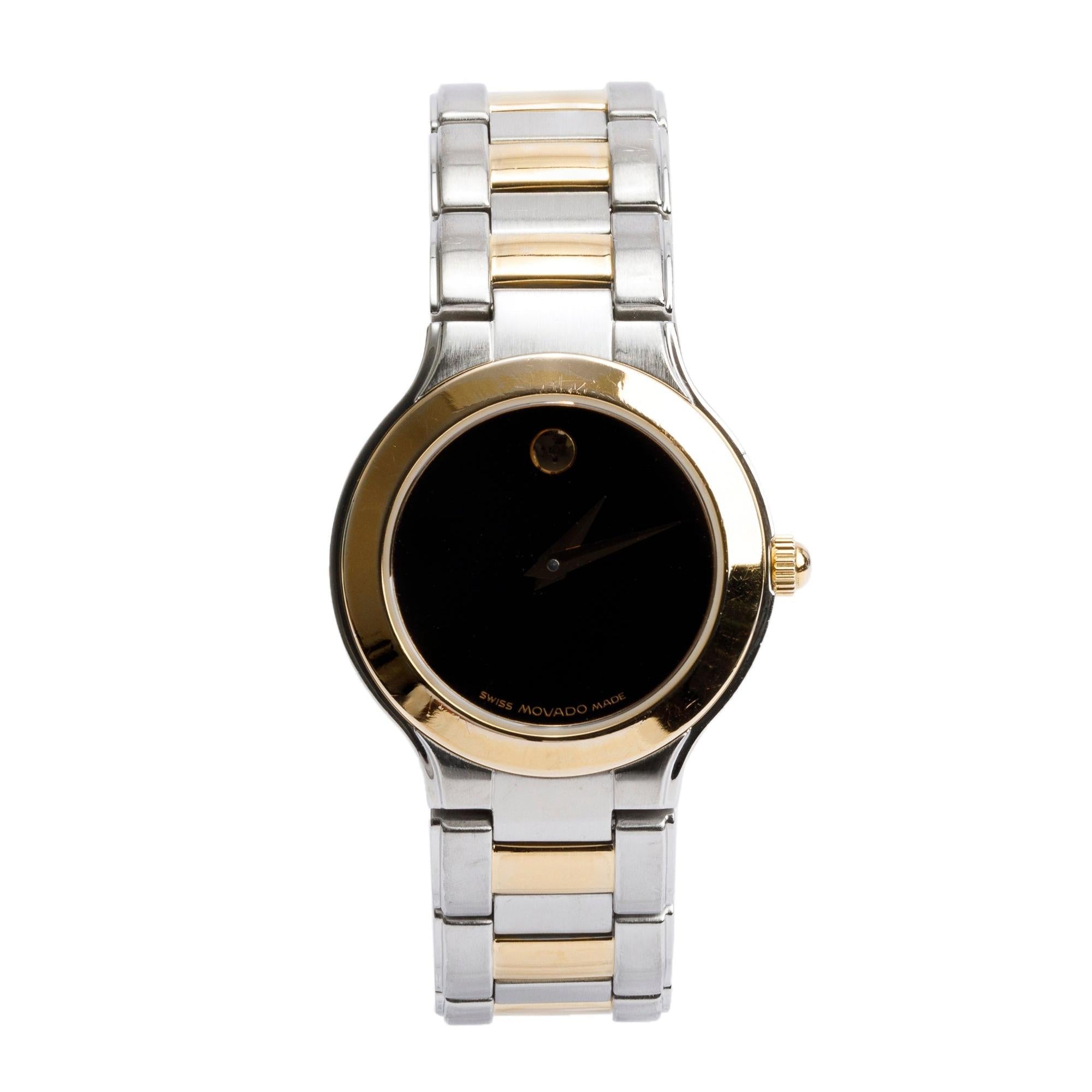Movado Gold-Plated & Stainless Steel Museum 26 MM Quartz Watch