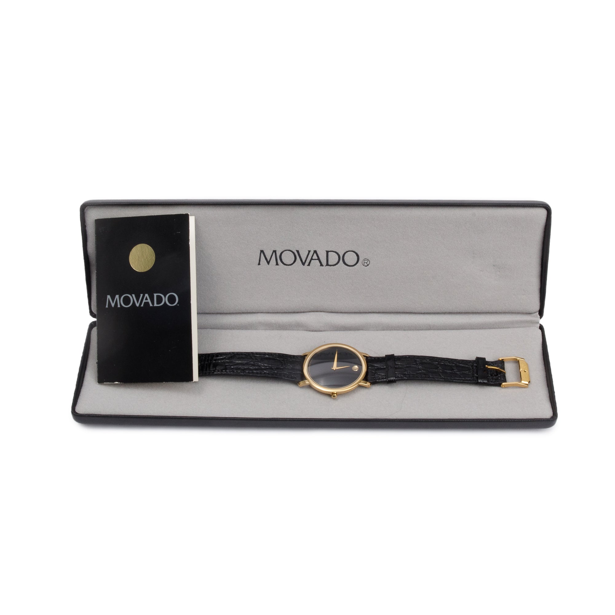 Movado Gold Plated Stainless Steel Museum Classic 34 MM Watch w/ Box