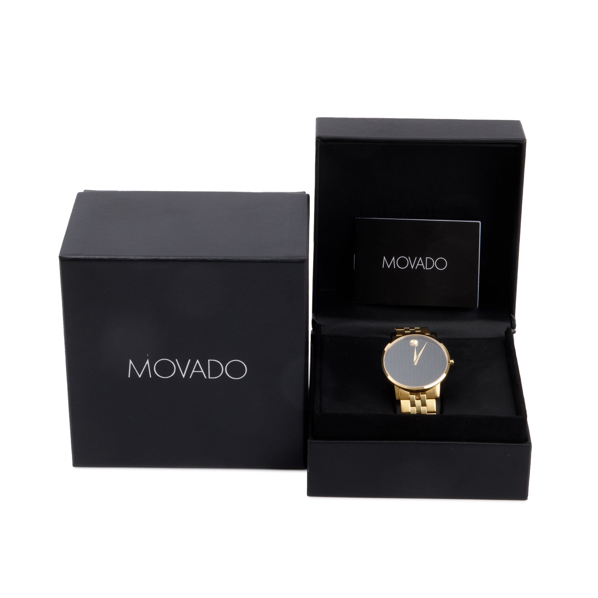 Movado Gold Plated Stainless Steel Museum Classic 40 MM Watch w/ Box & Papers