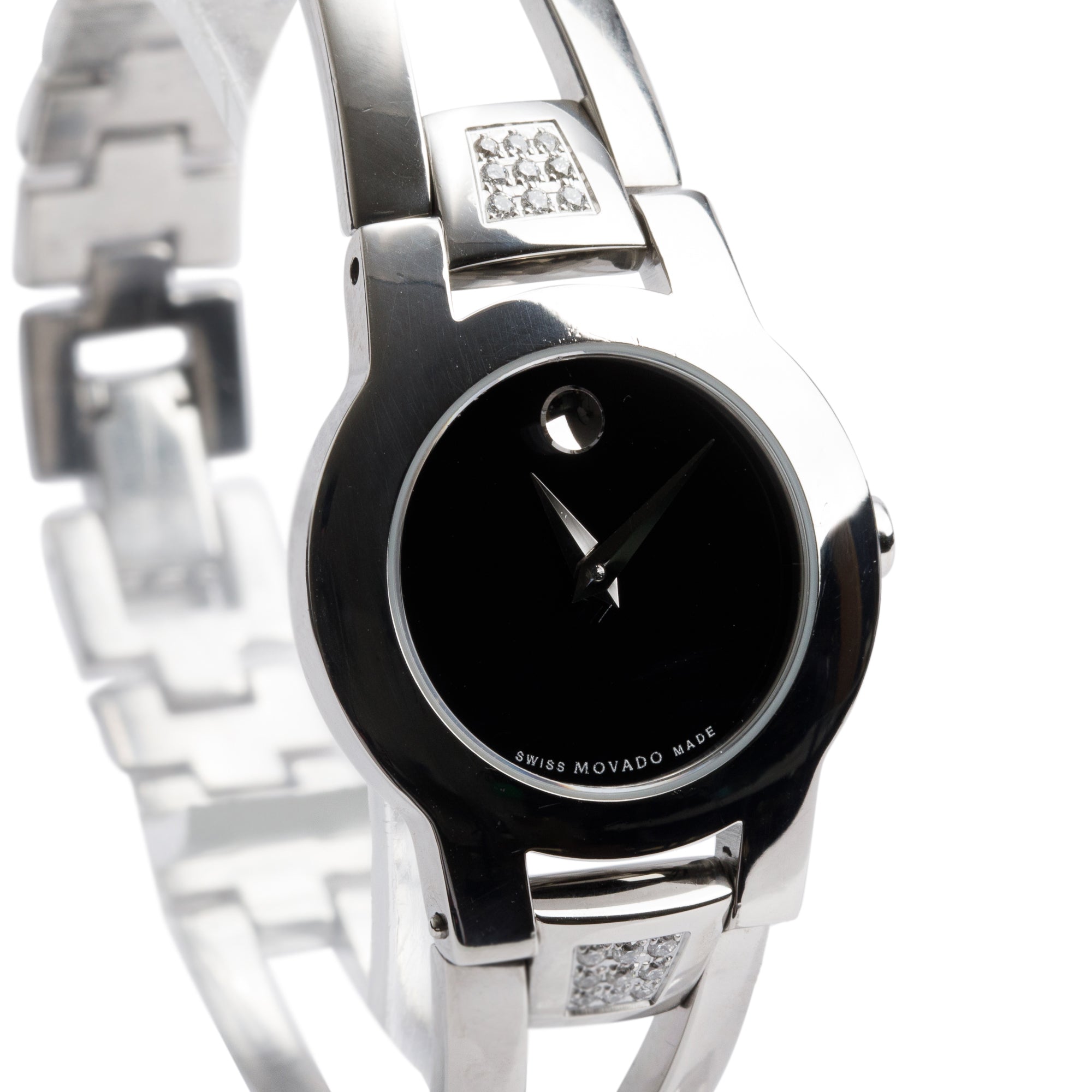 Movado Stainless Steel Diamond Amorosa 24 MM Watch