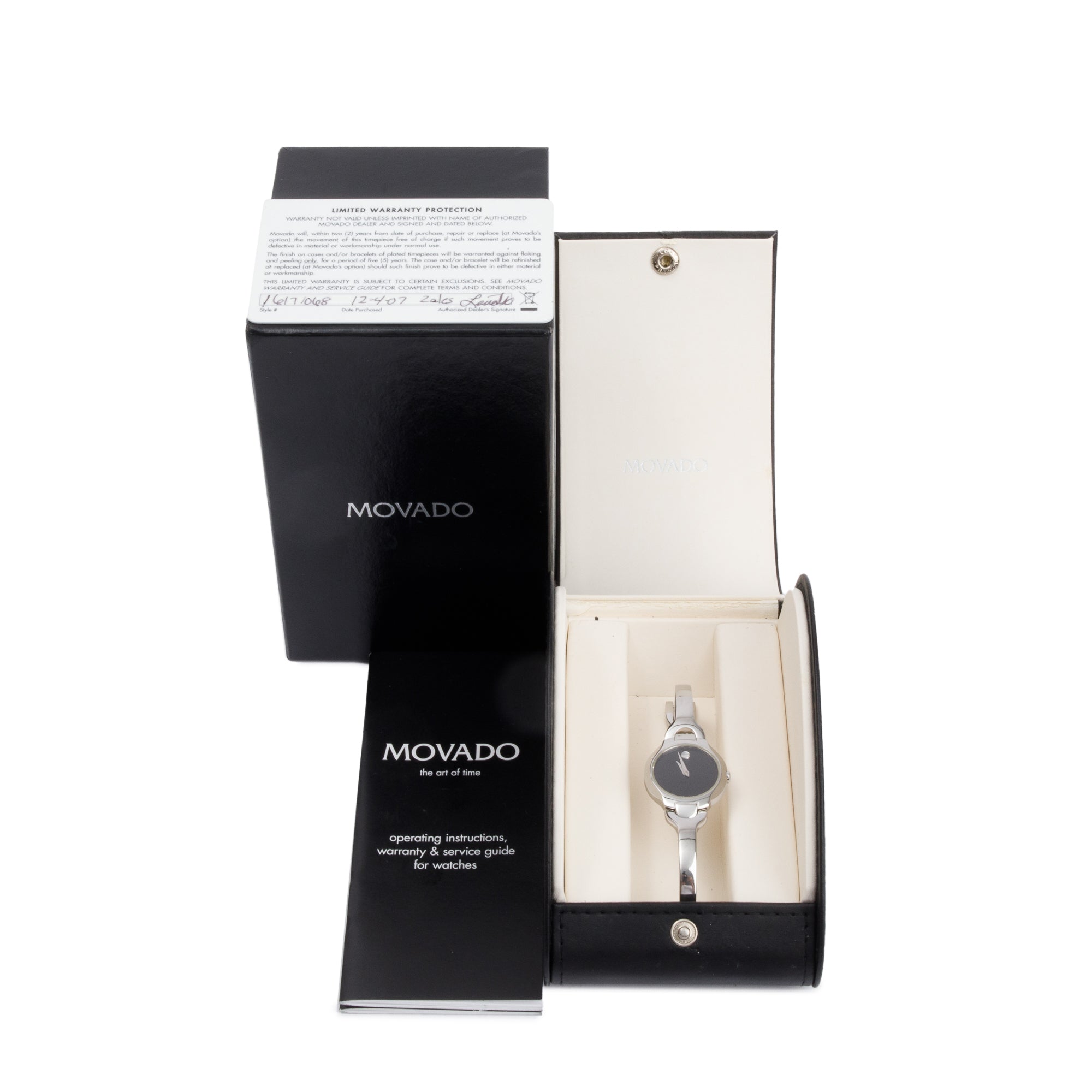 Movado Stainless Steel Kara 24 MM Quartz Watch w/ Box & Papers