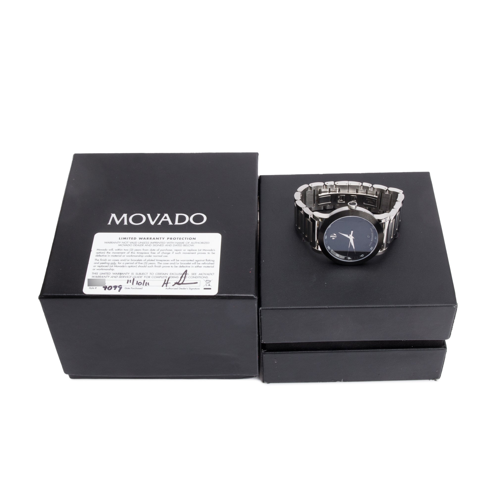 Movado Stainless Steel Museum Sport 42 MM Quartz Watch w/ Box & Papers