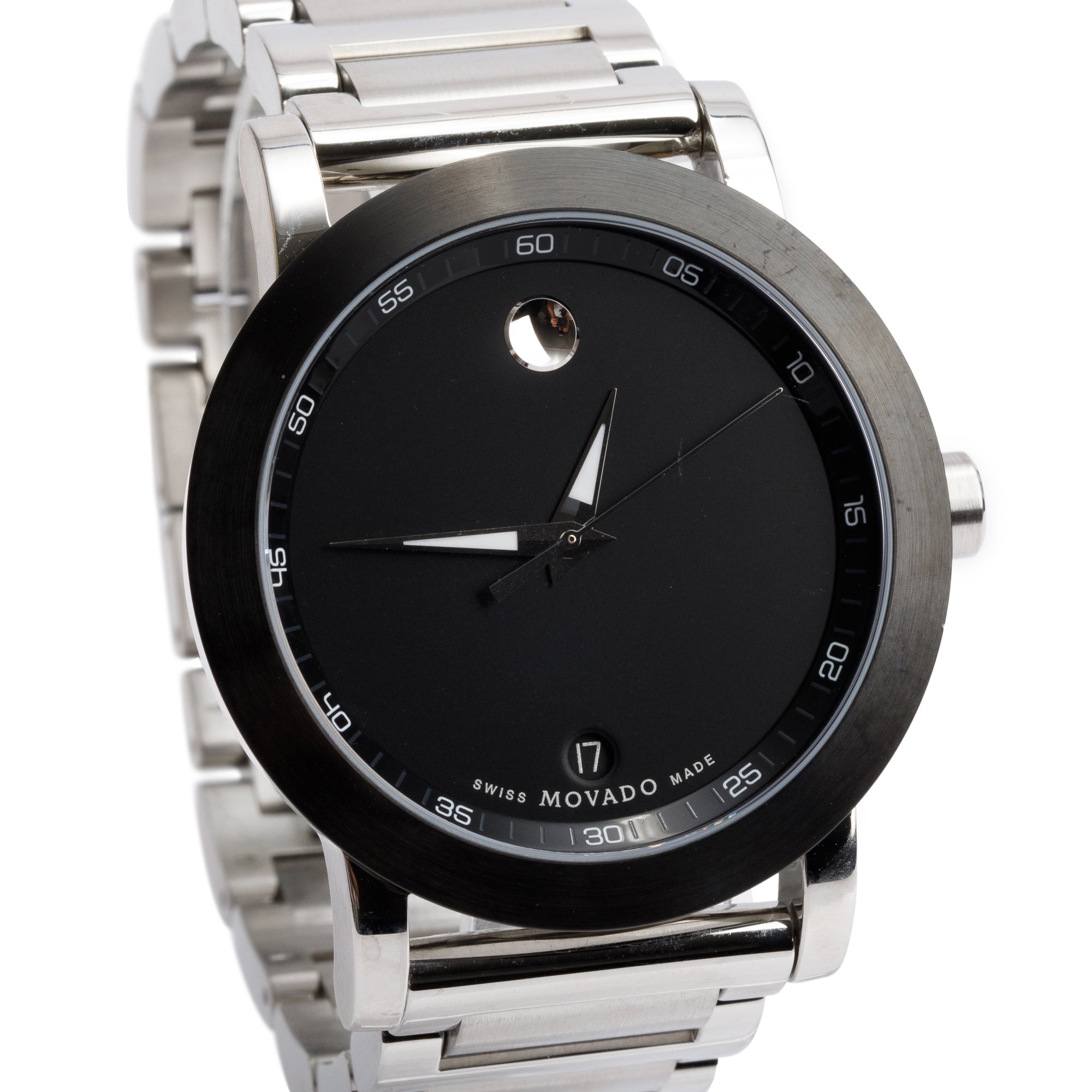 Movado Stainless Steel Museum Sport 42 MM Quartz Watch w/ Box & Papers