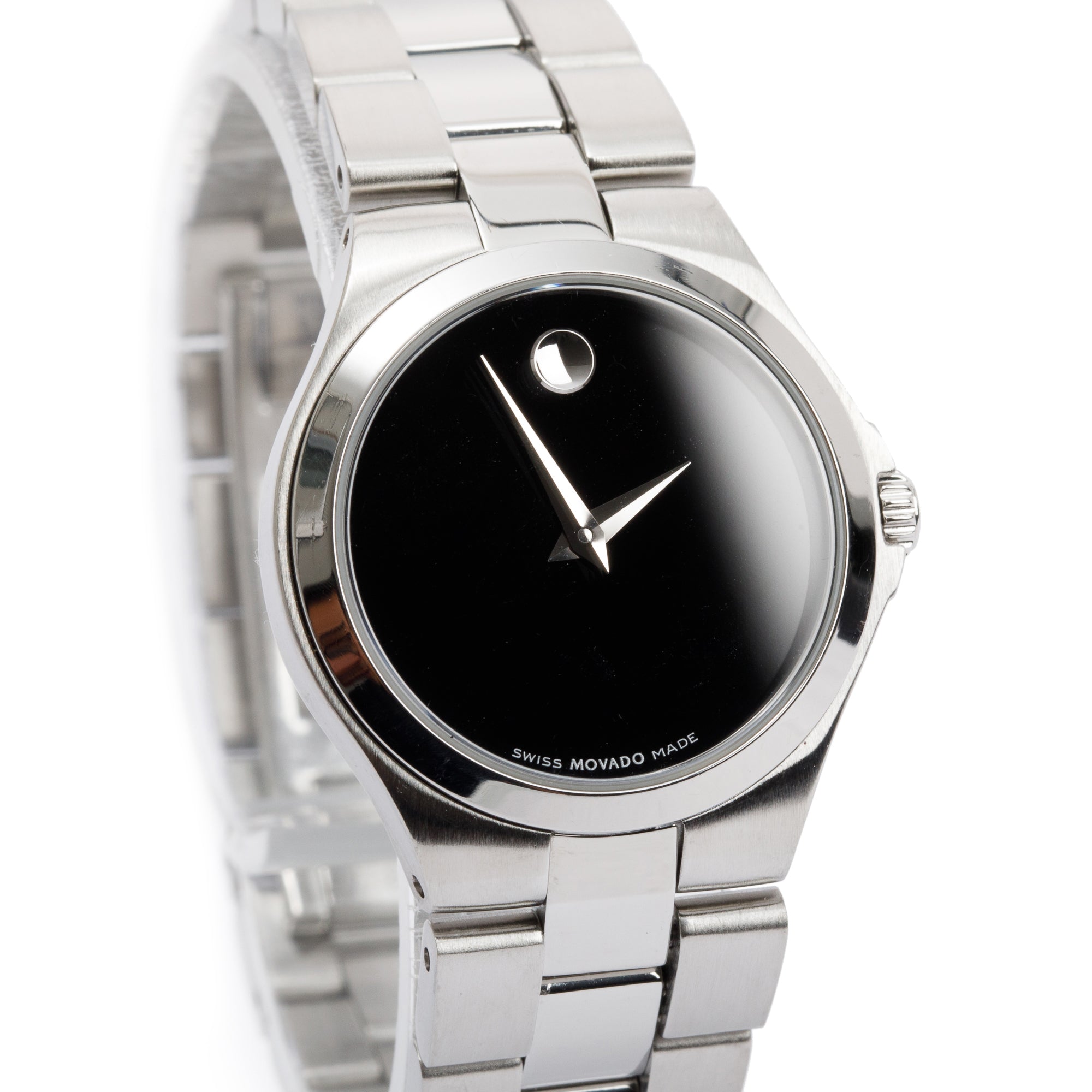 Movado Stainless Steel Portfolio 28 MM Watch w/ Box & Papers