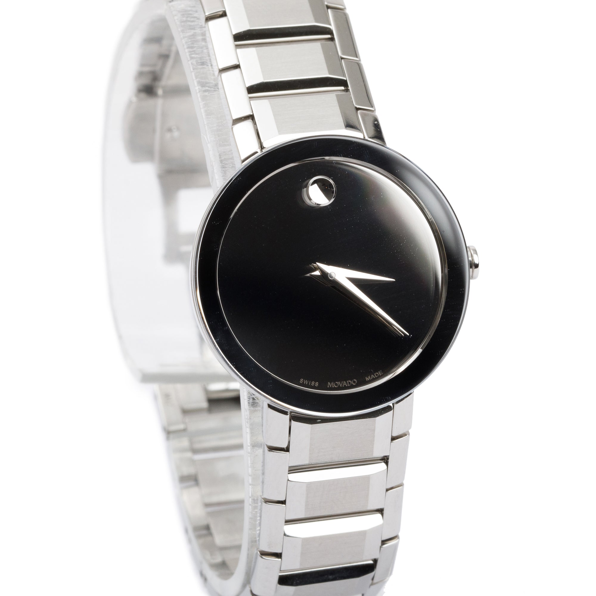 Movado Stainless Steel Sapphire 28 MM Quartz Watch w/ Box