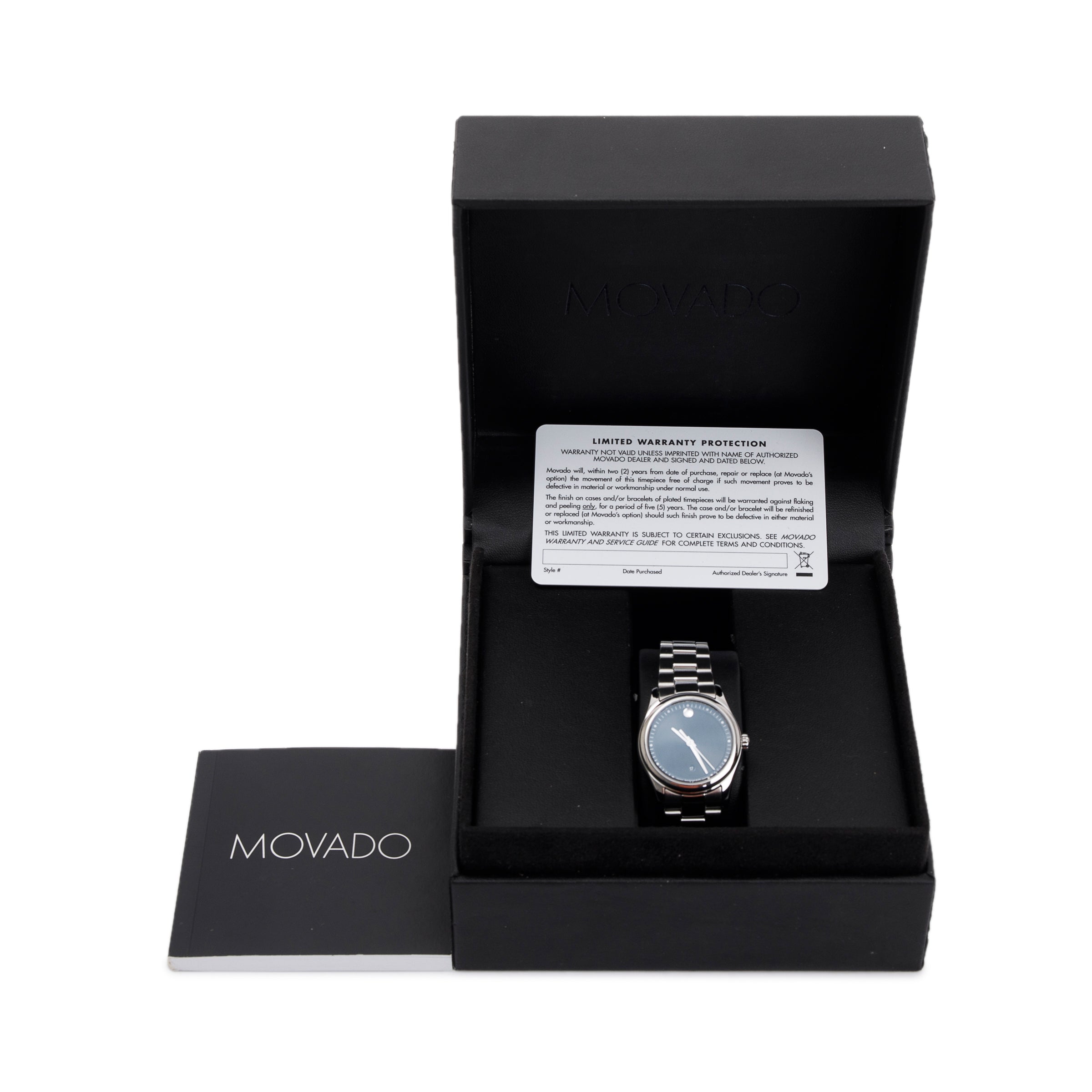 Movado Stainless Steel Sportivo 28 MM Watch w/ Box & Papers