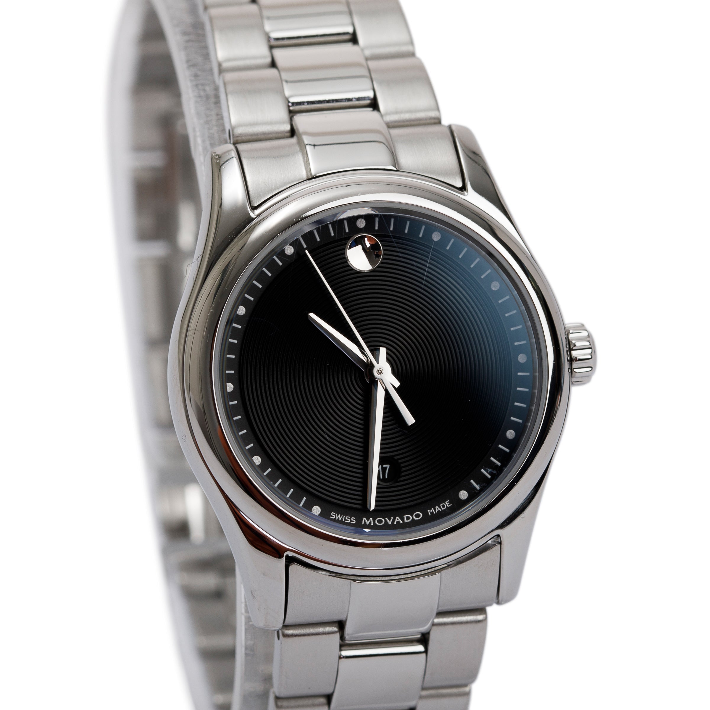Movado Stainless Steel Sportivo 28 MM Watch w/ Box & Papers