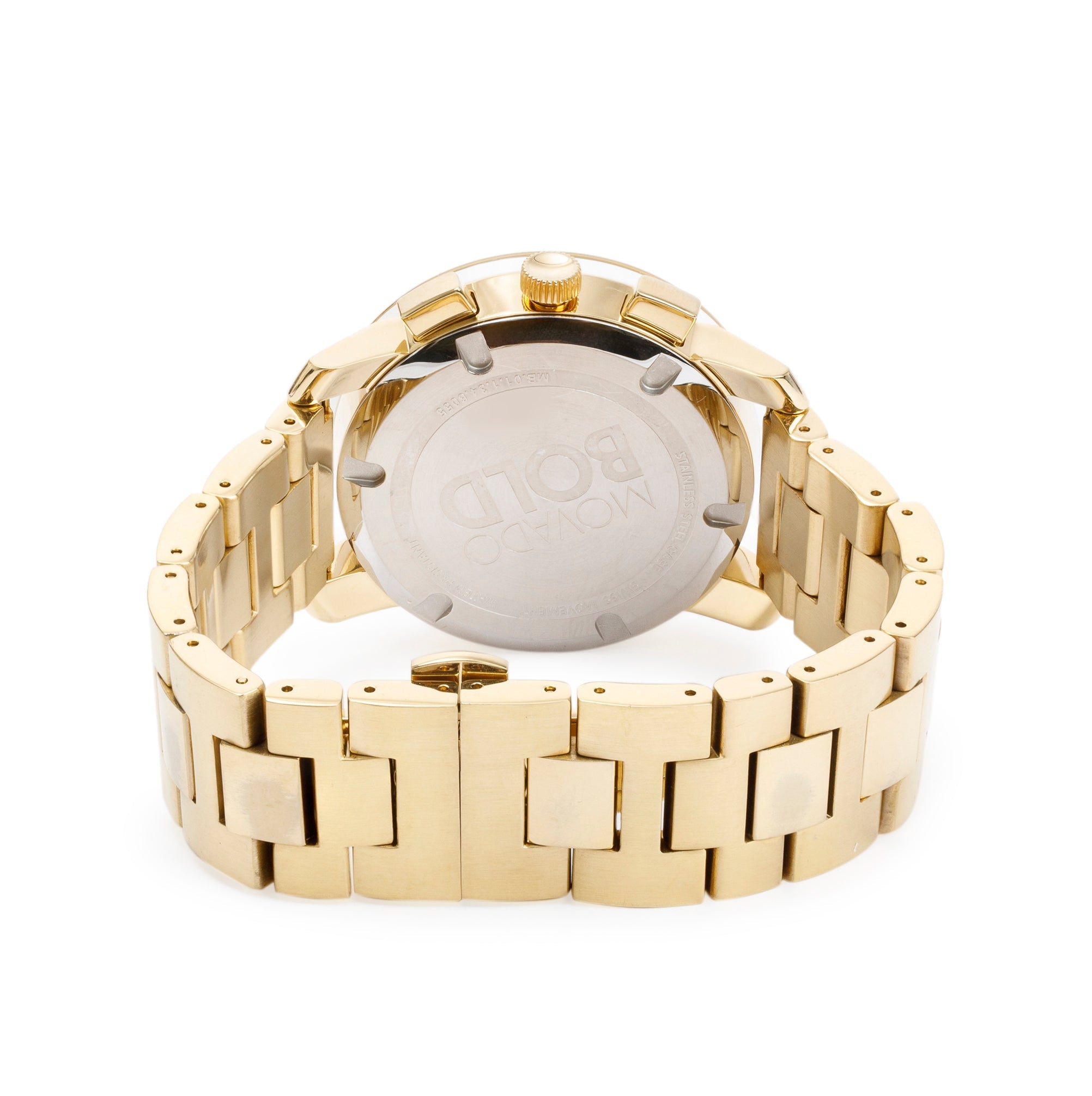 Movado Yellow Gold Plated Stainless Steel Bold Evolution 44 MM Watch w/ Box