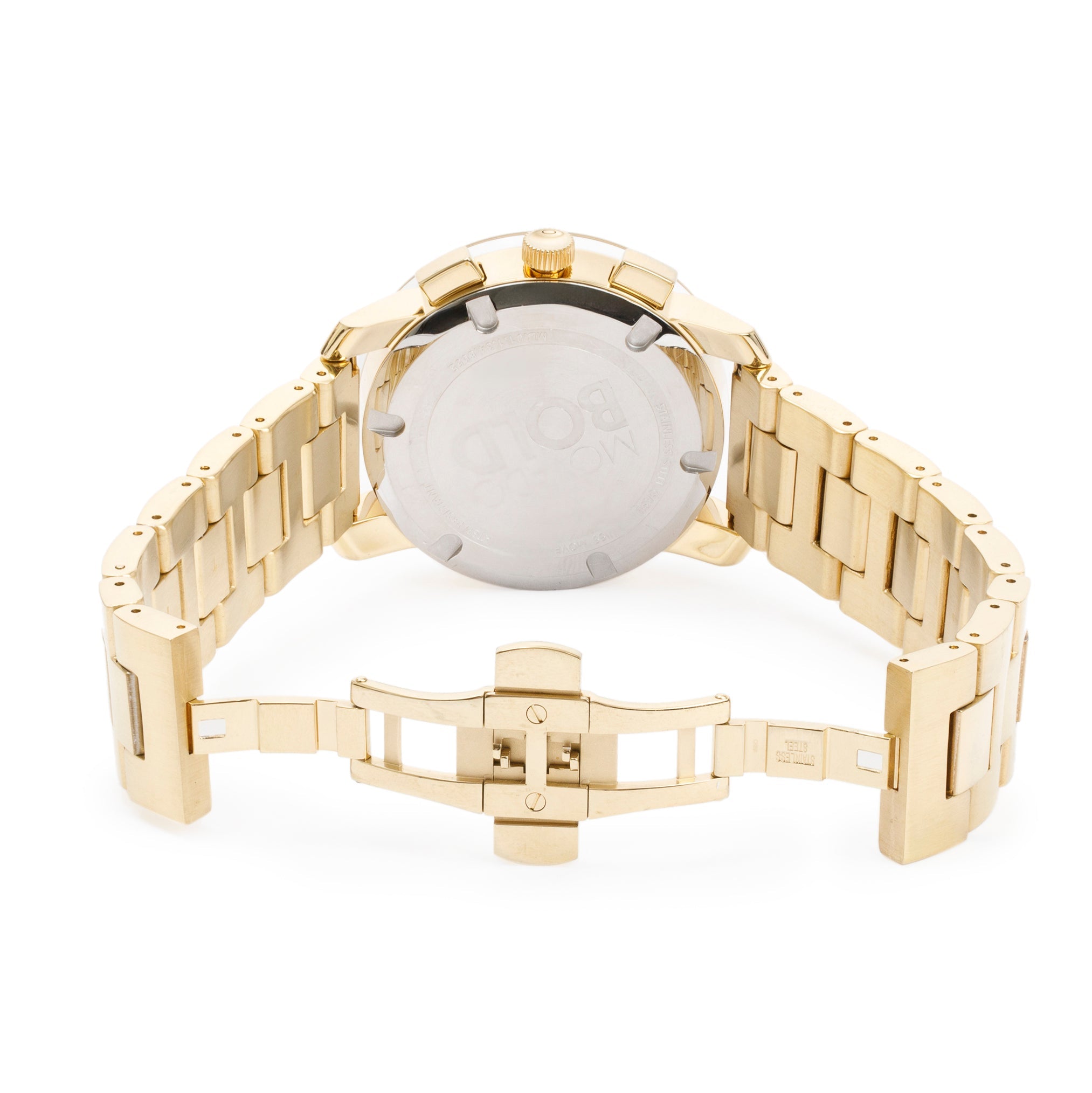 Movado Yellow Gold Plated Stainless Steel Bold Evolution 44 MM Watch w/ Box