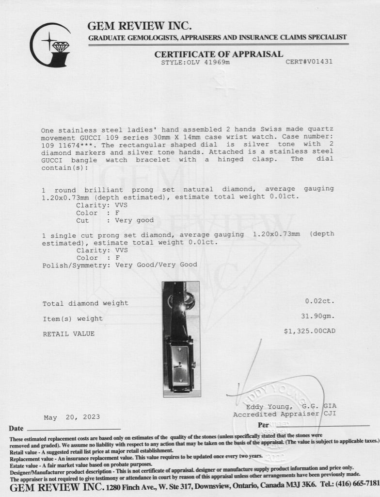 Gucci 109 Series Quartz Watch