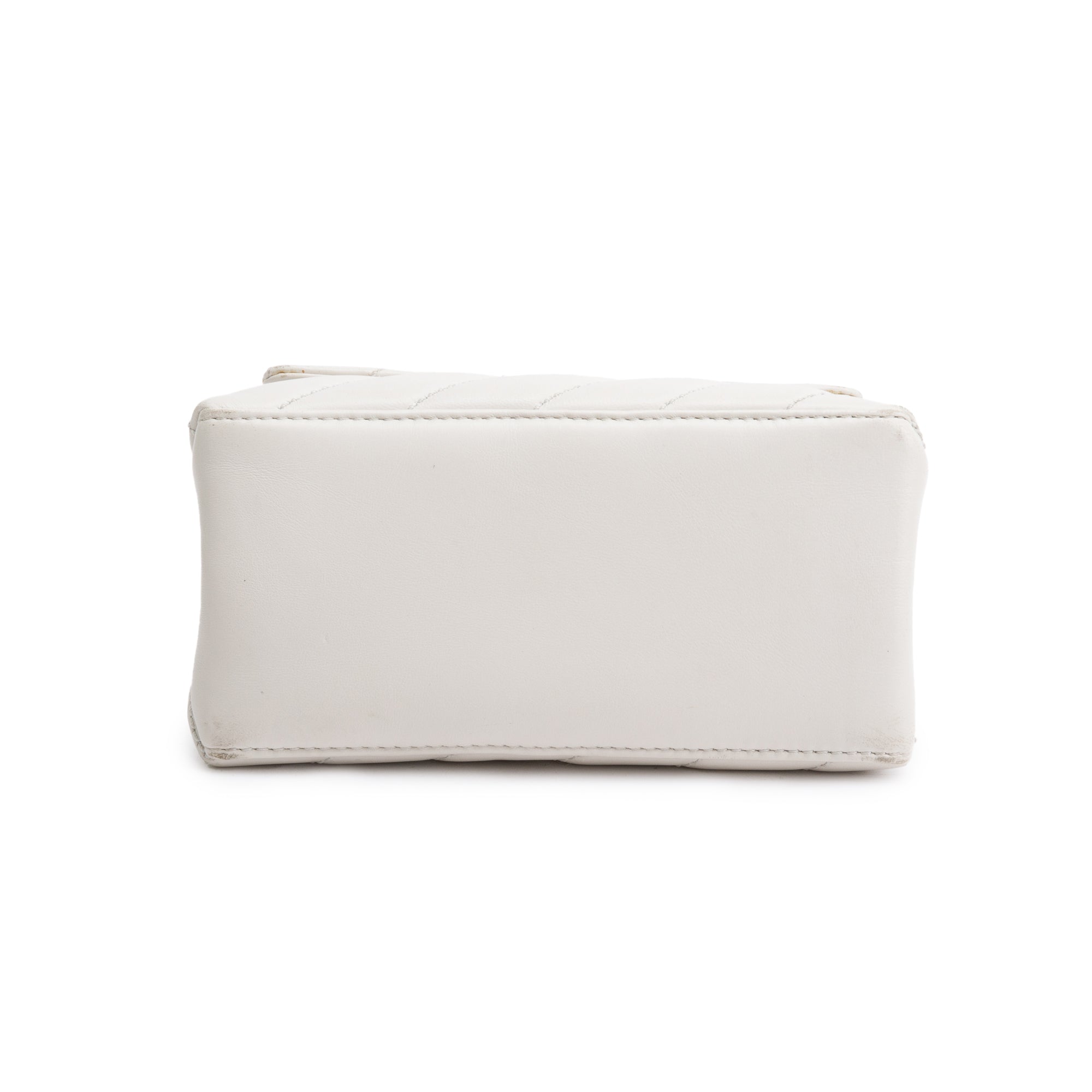 Off-White White Quilted Leather Small Jackhammer 19 Shoulder Bag w/ Box