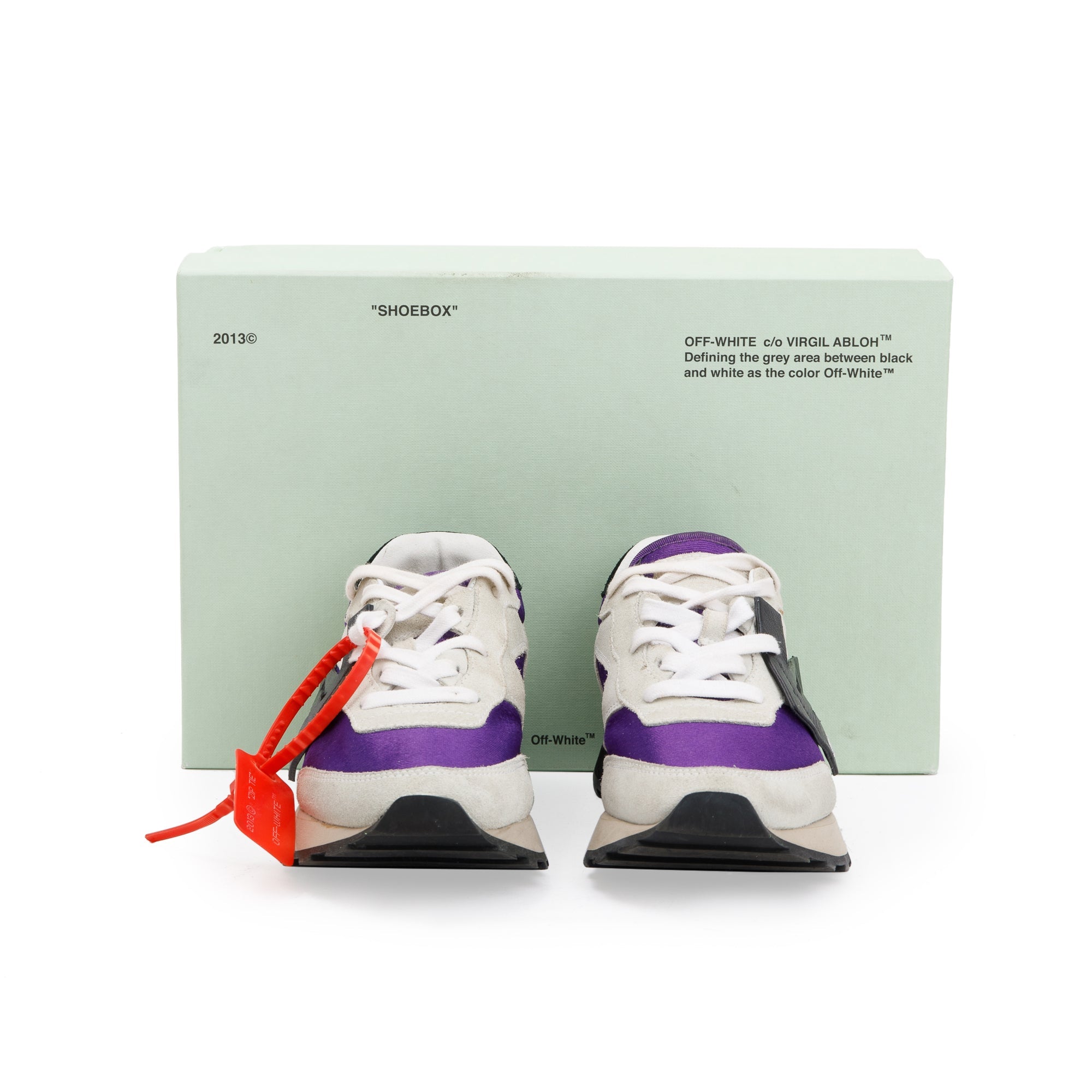 Off-White x Virgil Abloh White & Purple Suede Rubber HG Runner Sneakers, Size 36