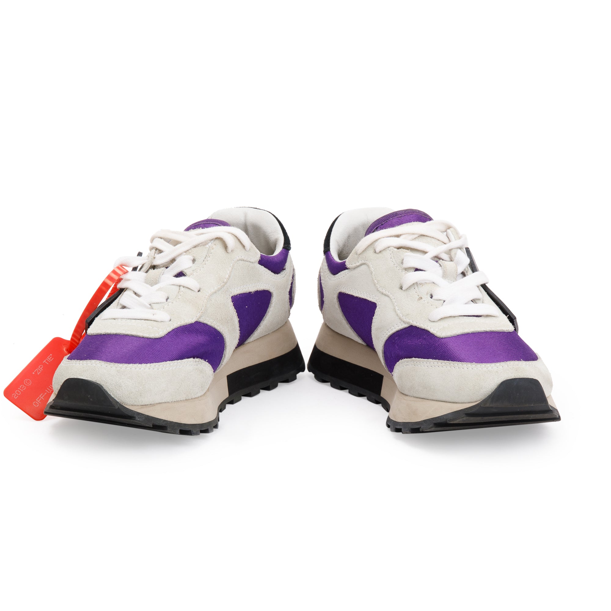 Off-White x Virgil Abloh White & Purple Suede Rubber HG Runner Sneakers, Size 36