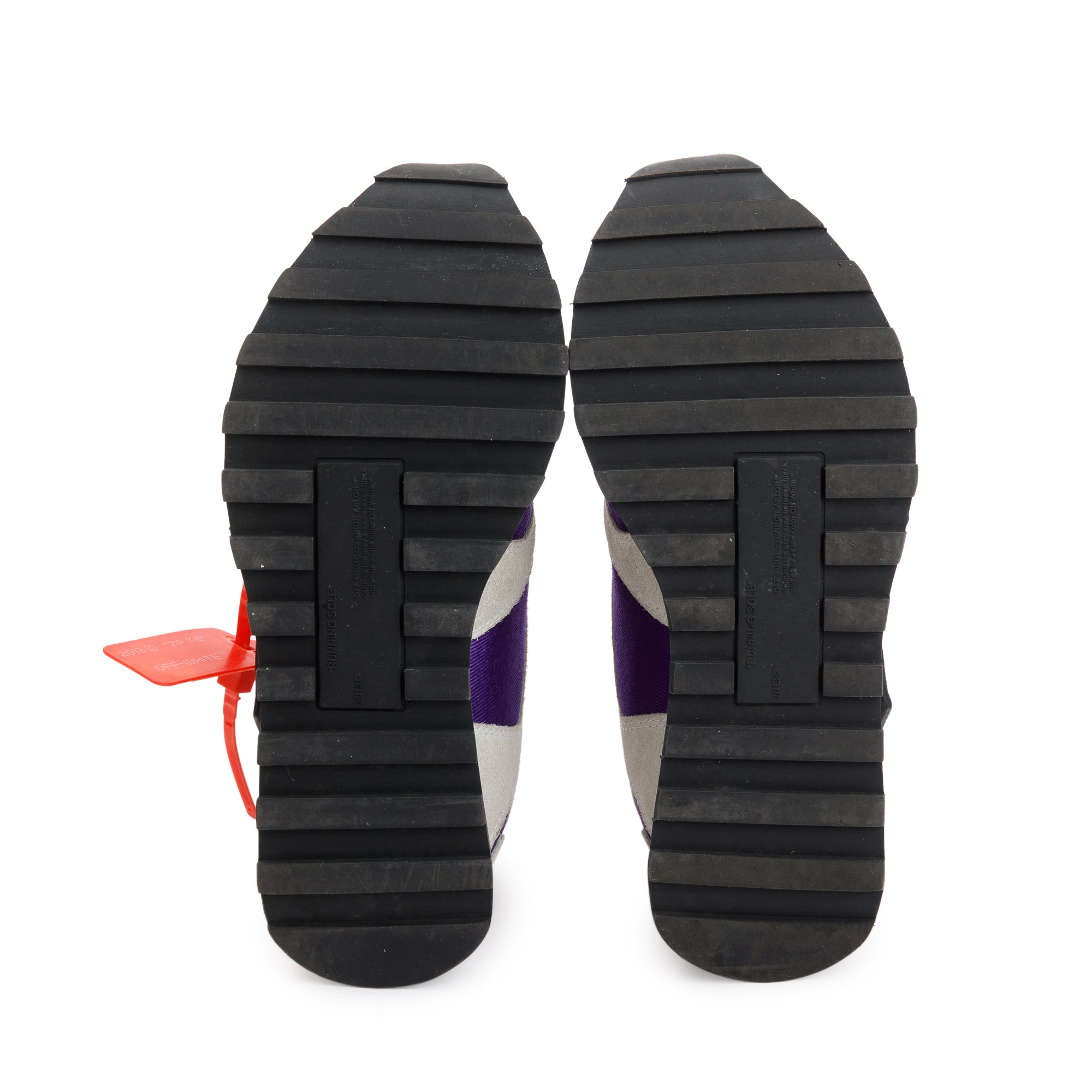 Off-White x Virgil Abloh White & Purple Suede Rubber HG Runner Sneakers, Size 36