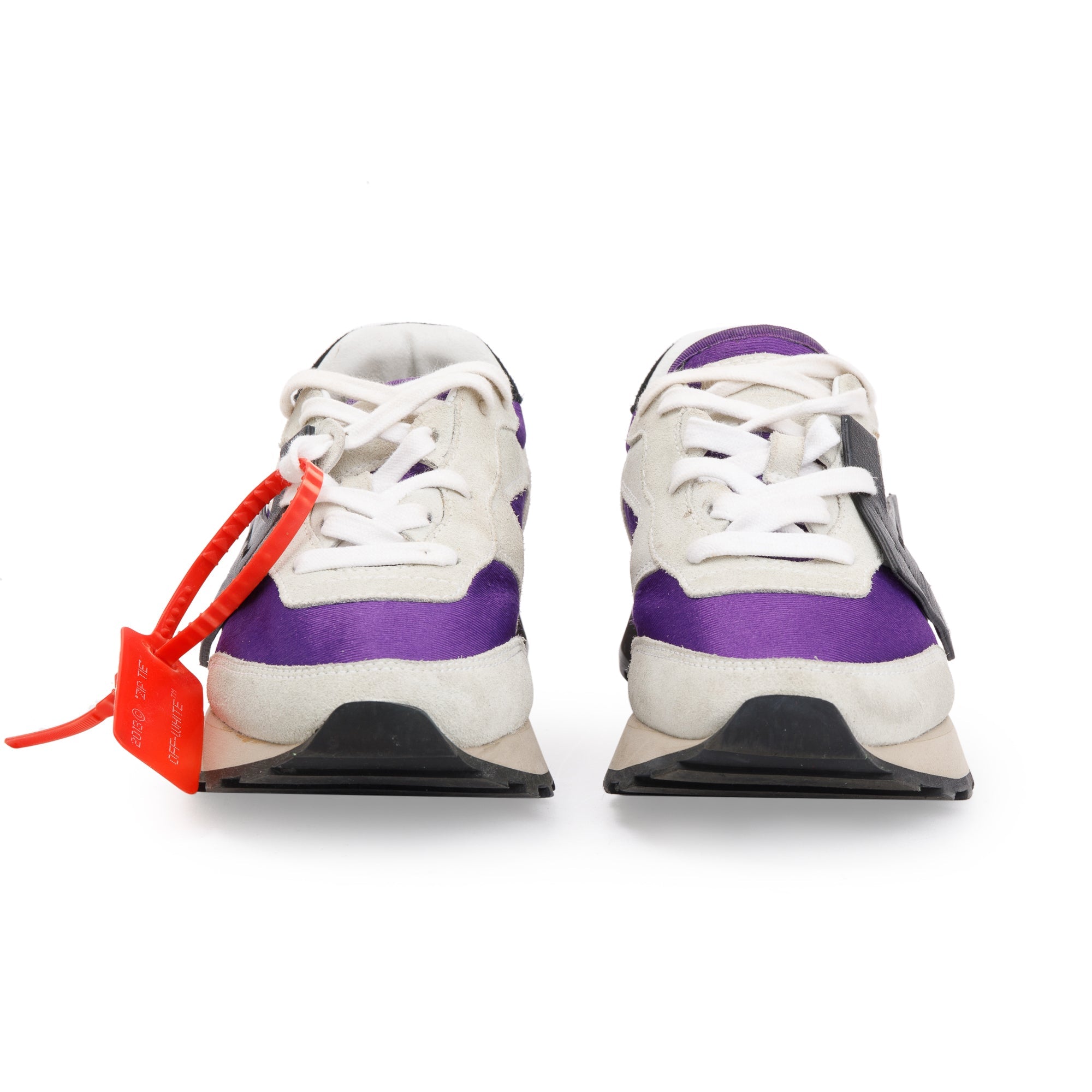 Off-White x Virgil Abloh White & Purple Suede Rubber HG Runner Sneakers, Size 36