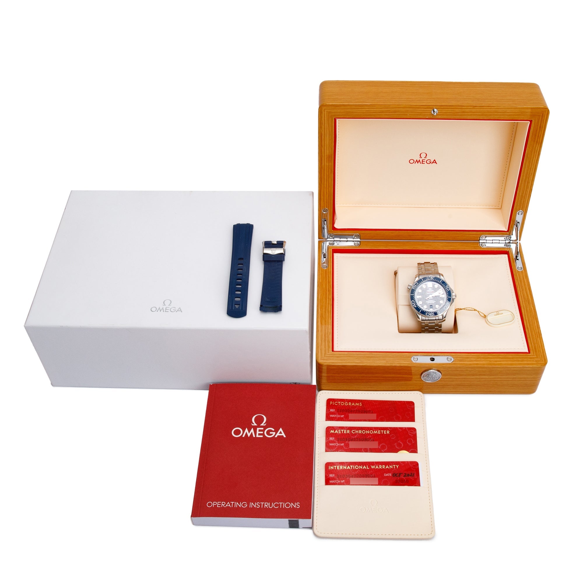 Omega 2021 Stainless Steel Seamaster Diver 300M Co-Axial Master Chronometer 42 MM Automatic Watch w/ Box, Papers & Extra Strap