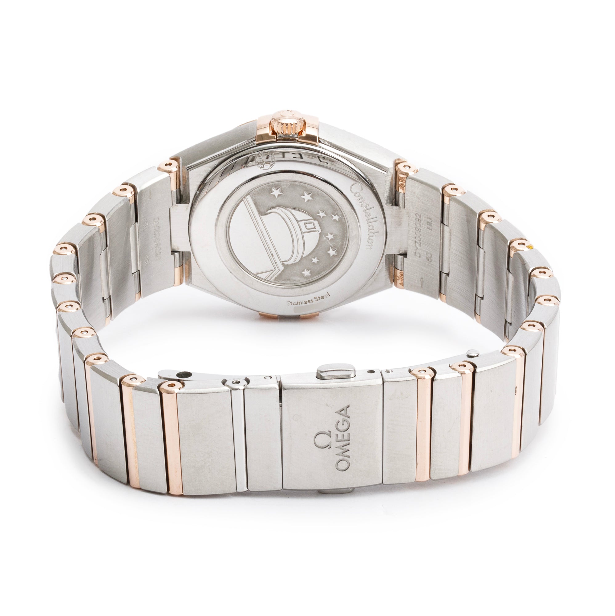 Omega 2023 Stainless Steel & 18k Rose Gold Diamond Bezel & Mother of Pearl Diamond Dial Constellation 28 MM Watch w/ Box, Papers & Receipt