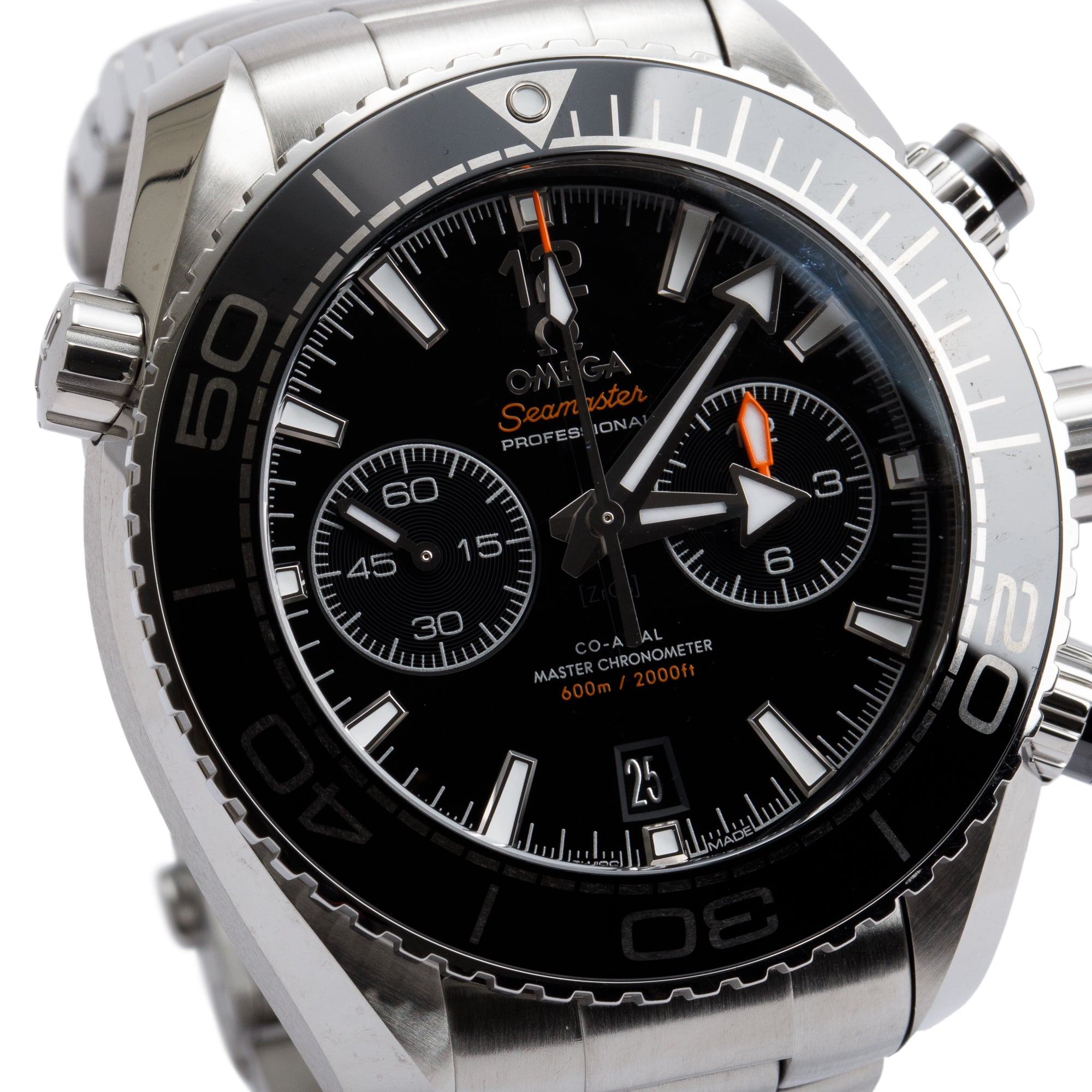 Omega 2023 Stainless Steel Seamaster Planet Ocean 600M 45.5 MM Co-Axial Master Chronometer Chronograph Automatic Watch w/ Box & Papers