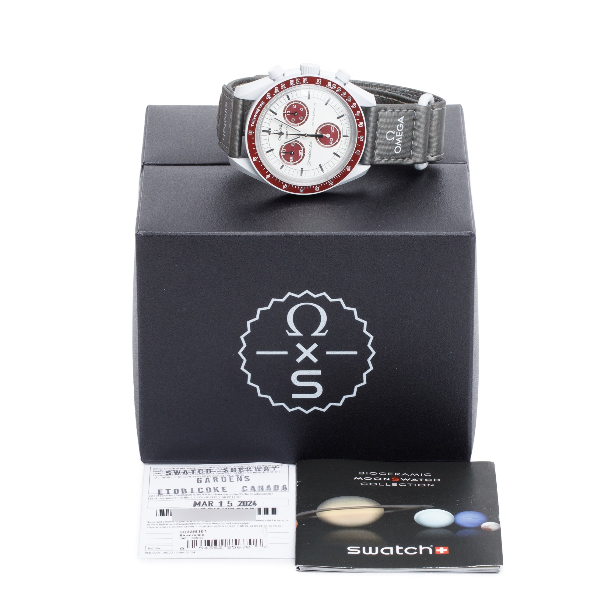 Omega 2024 X Swatch Bioceramic Mission to Pluto MoonSwatch w/ Box & Papers