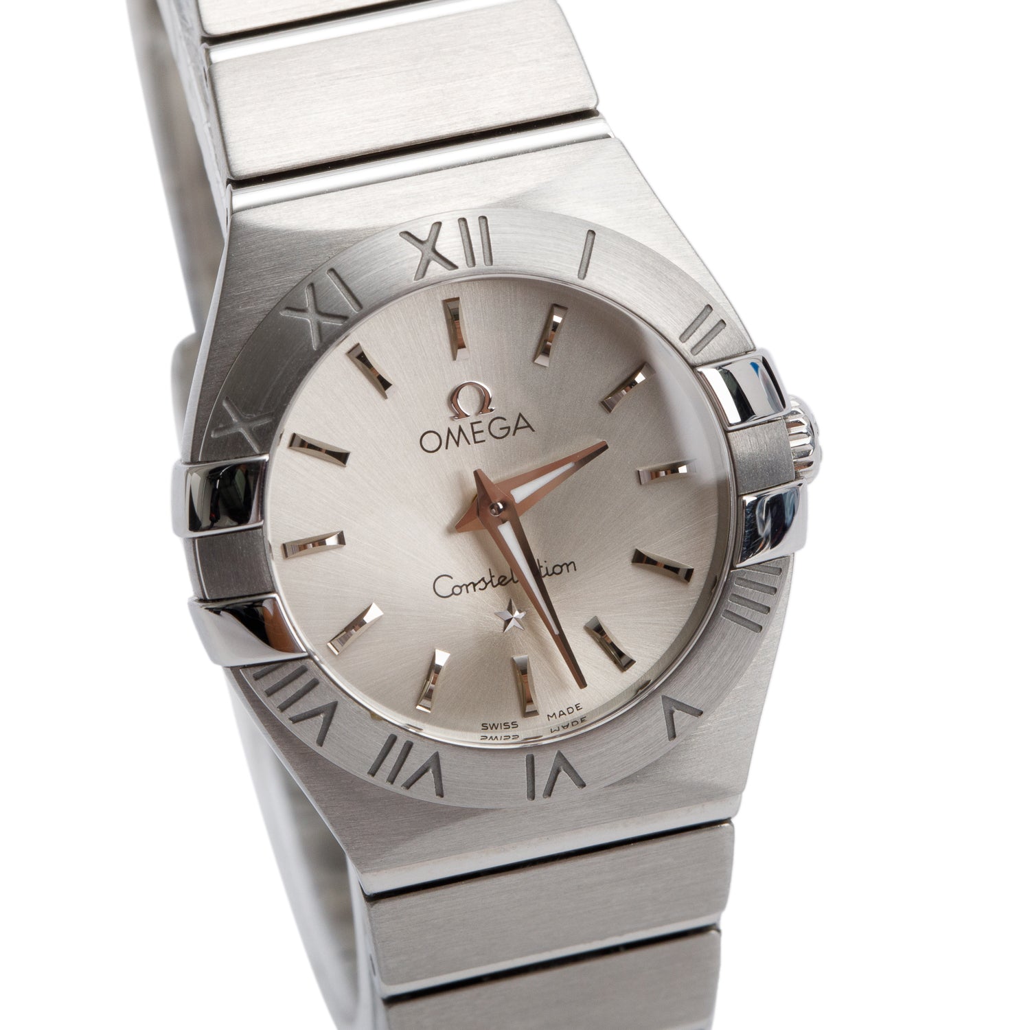 Omega Stainless Steel Constellation 24 MM Quartz Watch Silver Dial w/ Box & Papers