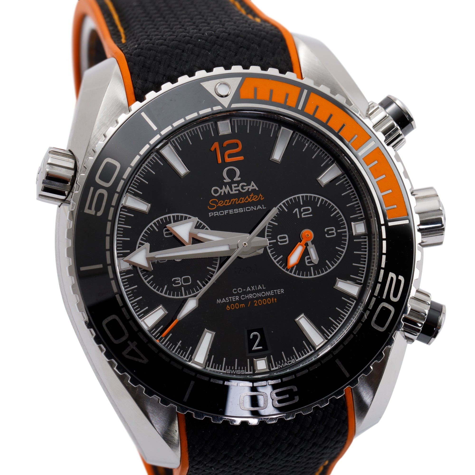 Omega Seamaster Planet Ocean 600M Co-Axial Master Chronometer Chronograph Automatic Watch w/ Box & Papers