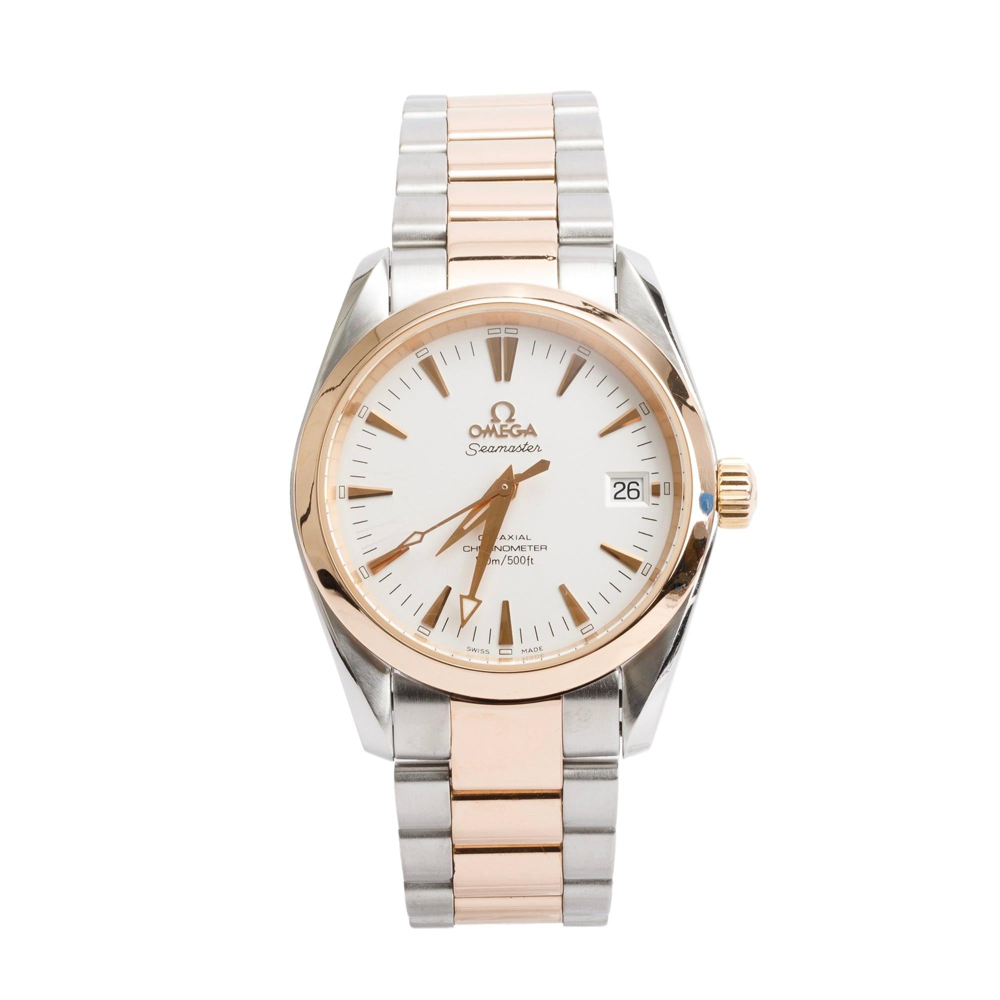 Omega Stainless Steel & 18k Rose Gold Seamaster Aqua Terra 150M 36 MM Co-Axial Chronometer Automatic Watch