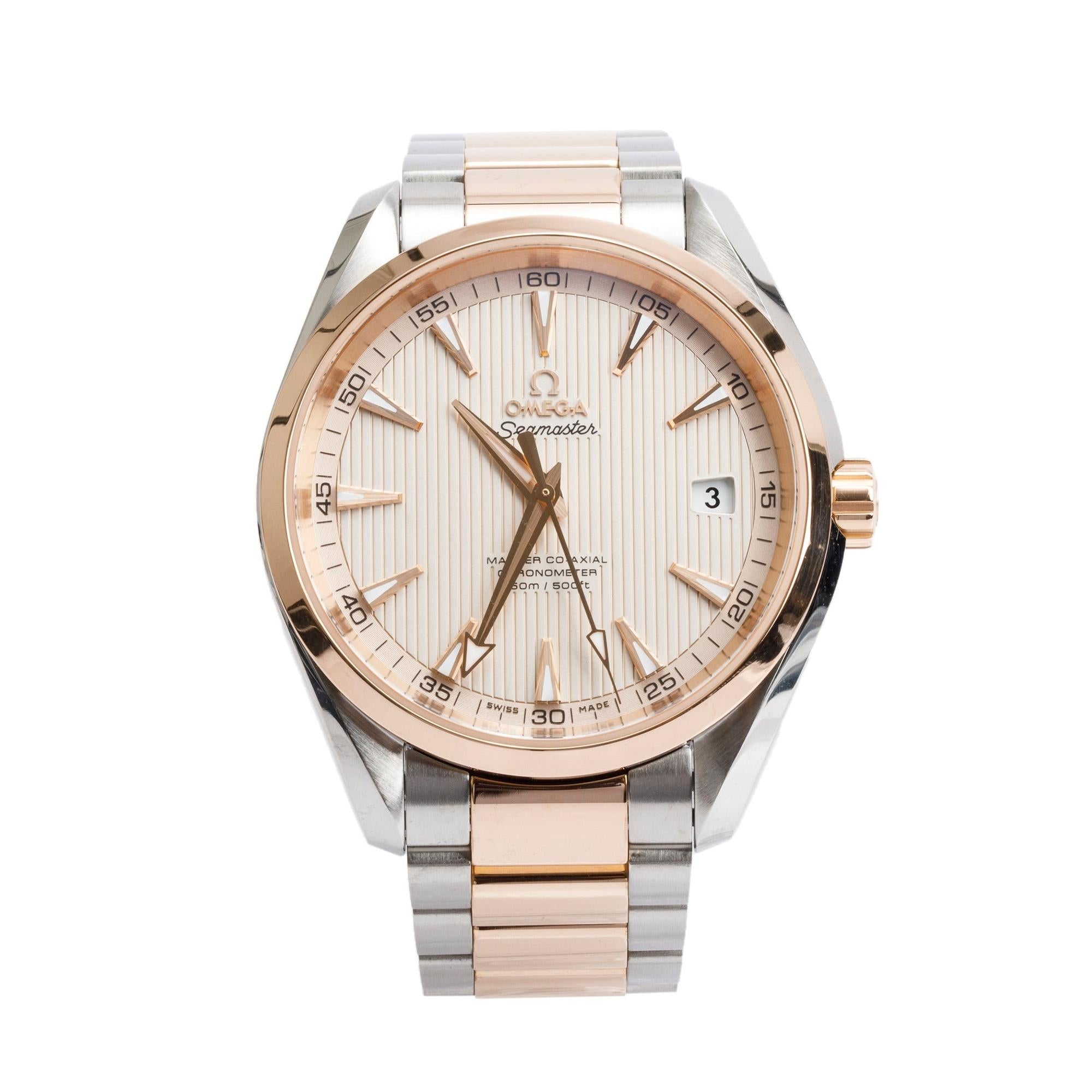 Omega Stainless Steel & 18k Rose Gold Seamaster Aqua Terra 150M 41.5 MM Master Co-Axial Chronometer Automatic Watch w/ Box & Papers