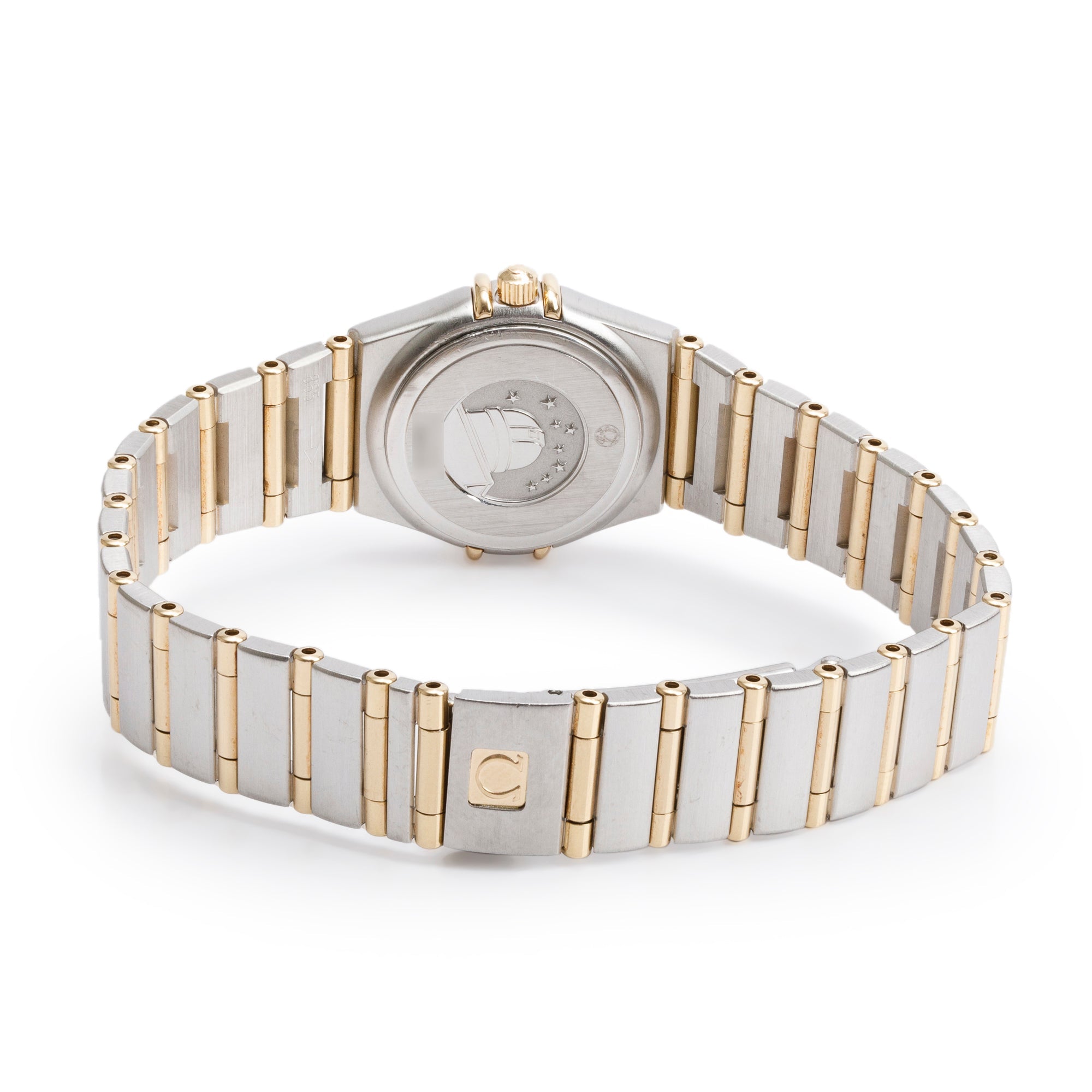 Omega Stainless Steel & 18k Yellow Gold Constellation 22.5 MM Diamond Bezel & Dial Watch w/ Box & Papers