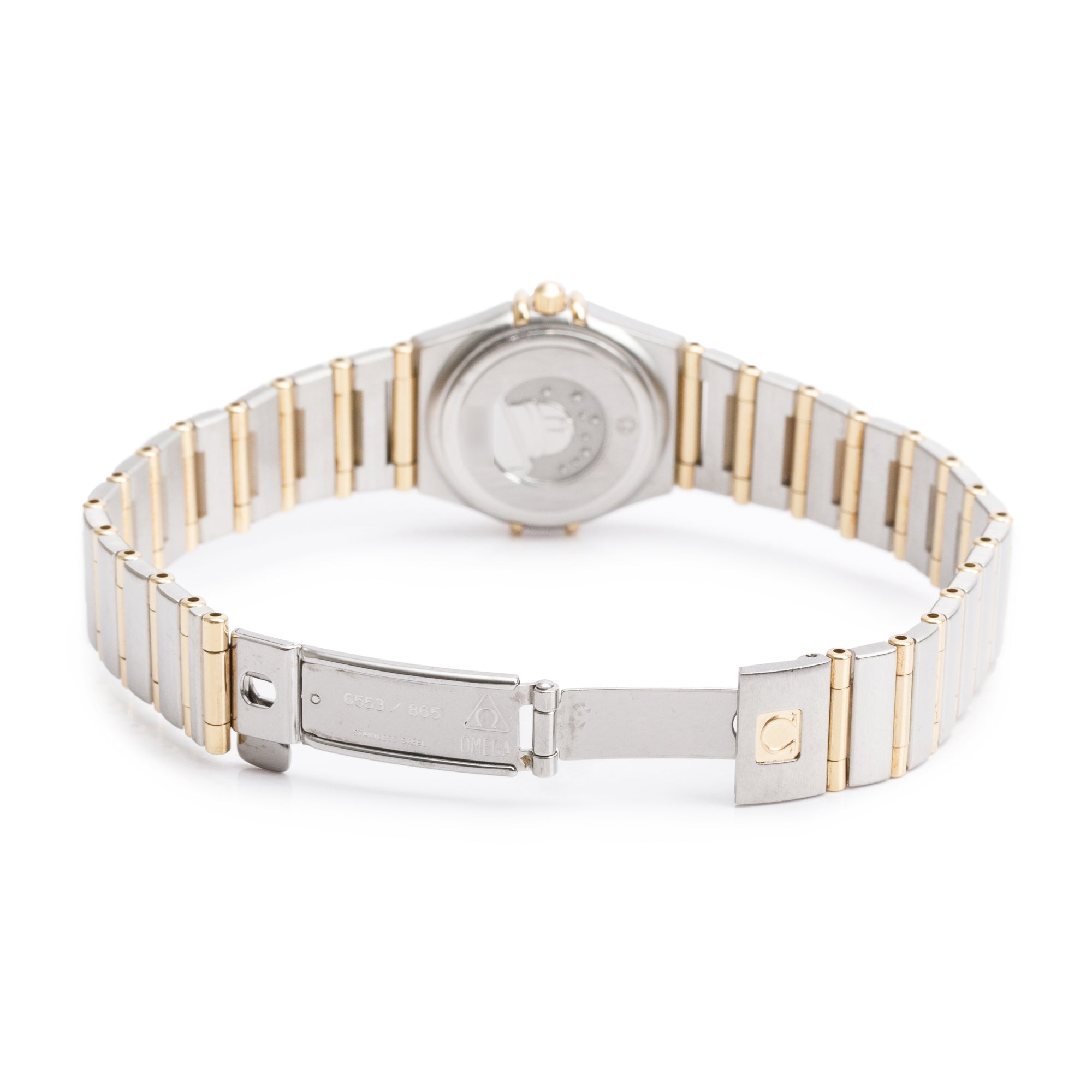 Omega Stainless Steel & 18k Yellow Gold Constellation 22.5 MM Diamond Bezel & Dial Watch w/ Box & Papers