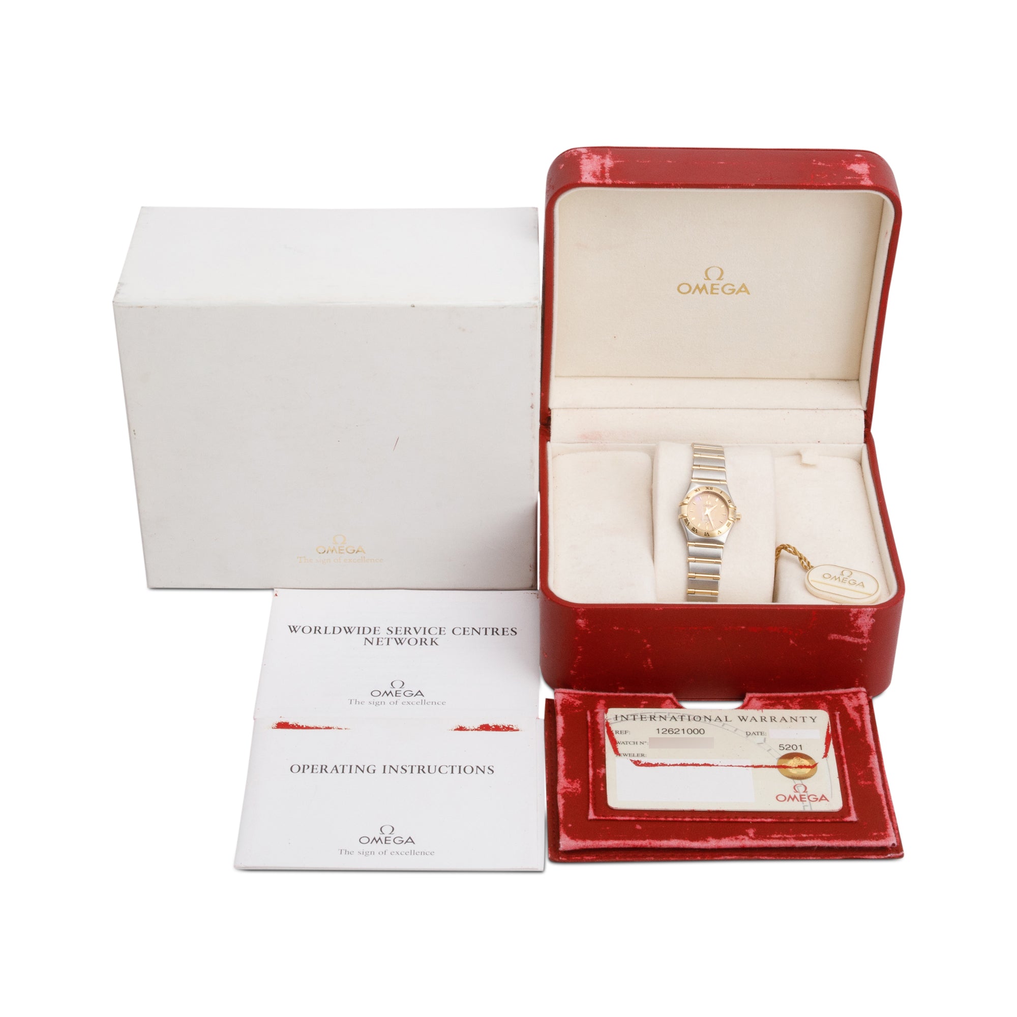 Omega Stainless Steel & 18k Yellow Gold Constellation 22.5 MM Quartz Watch w/ Box & Papers