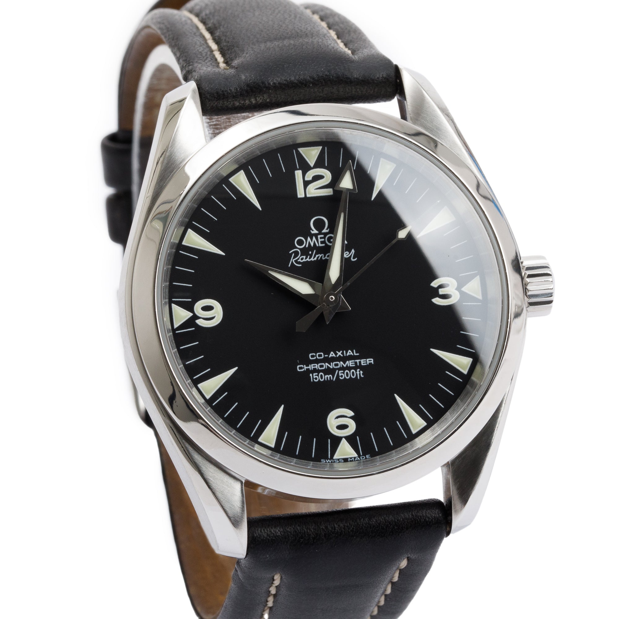 Omega Stainless Steel Aqua Terra Seamaster Railmaster Co-Axial Chronometer Automatic 40 MM Watch