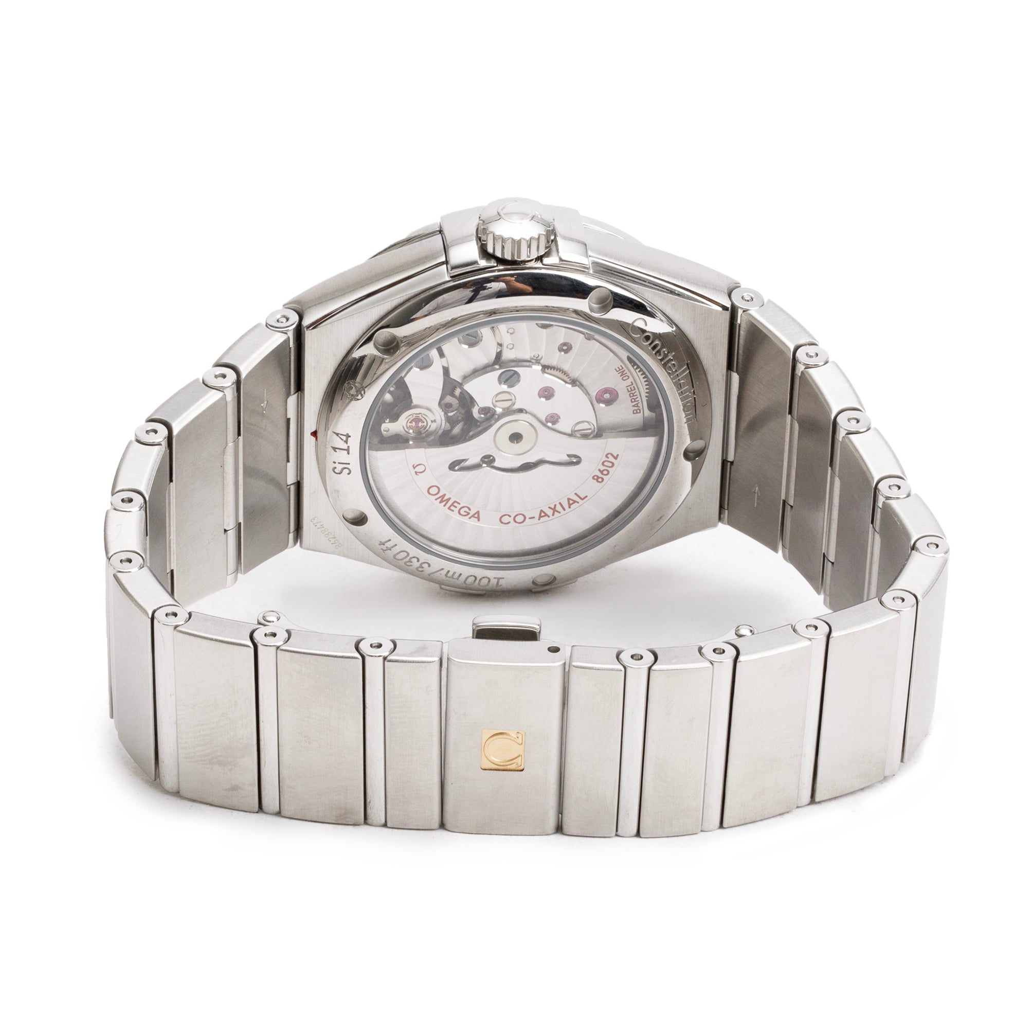 Omega Stainless Steel Constellation Day-Date 38 MM Co-Axial Chronometer Automatic Watch Black Dial w/ Box & Papers