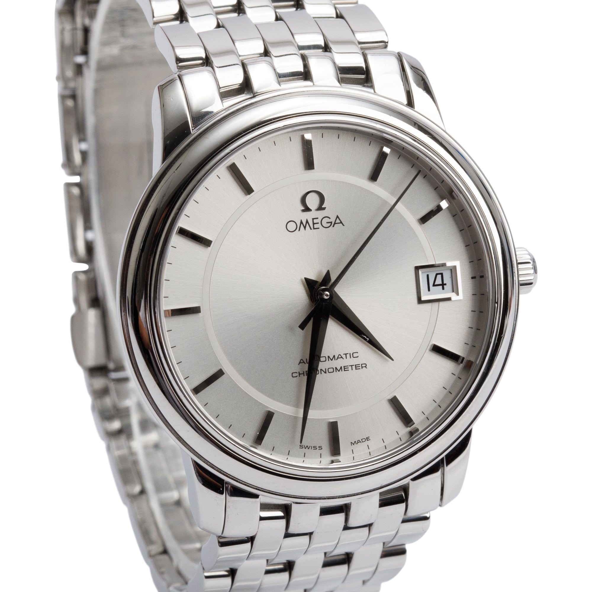 Omega Stainless Steel De Ville Prestige 34.7 MM Automatic Watch w/ Box & Papers