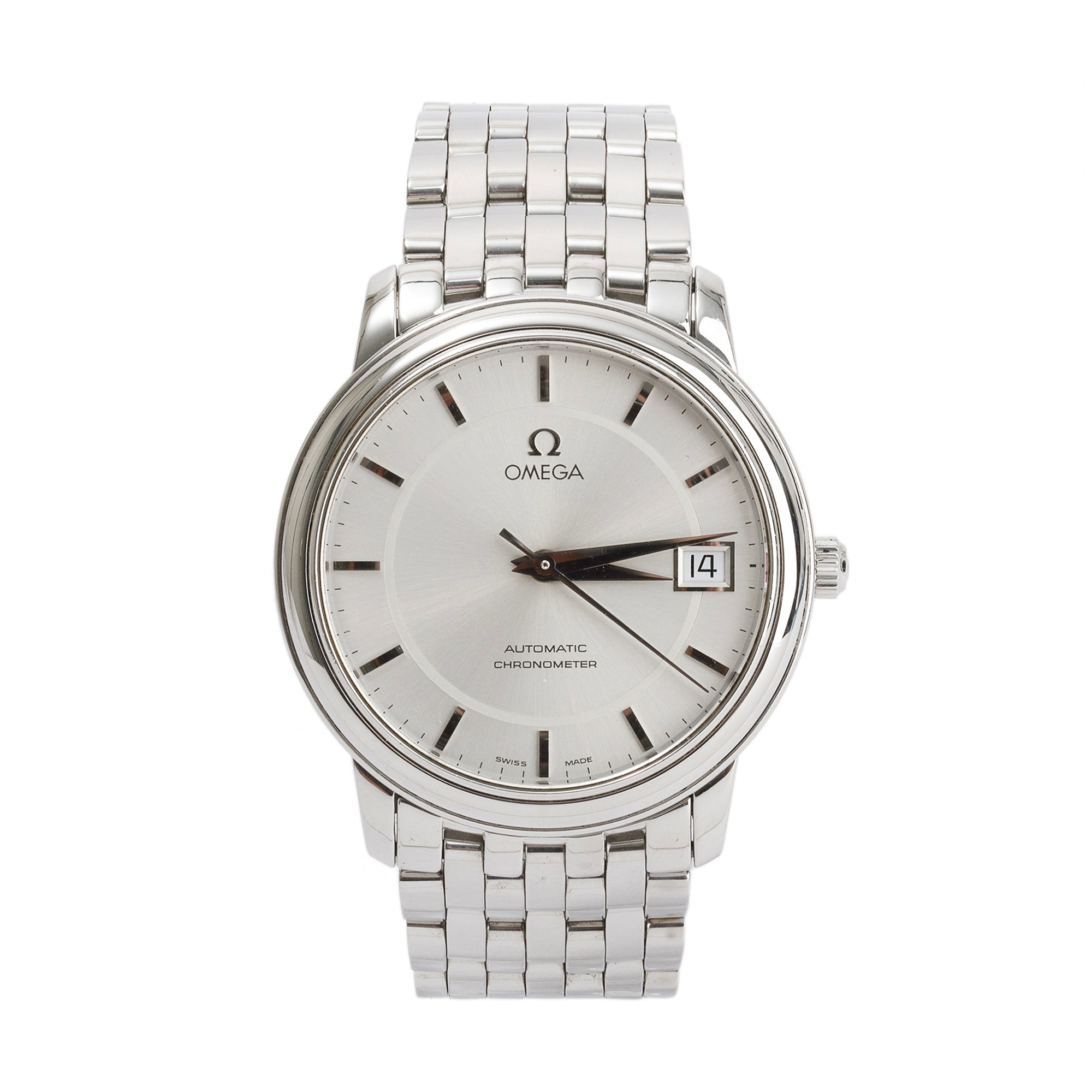 Omega Stainless Steel De Ville Prestige 34.7 MM Automatic Watch w/ Box & Papers