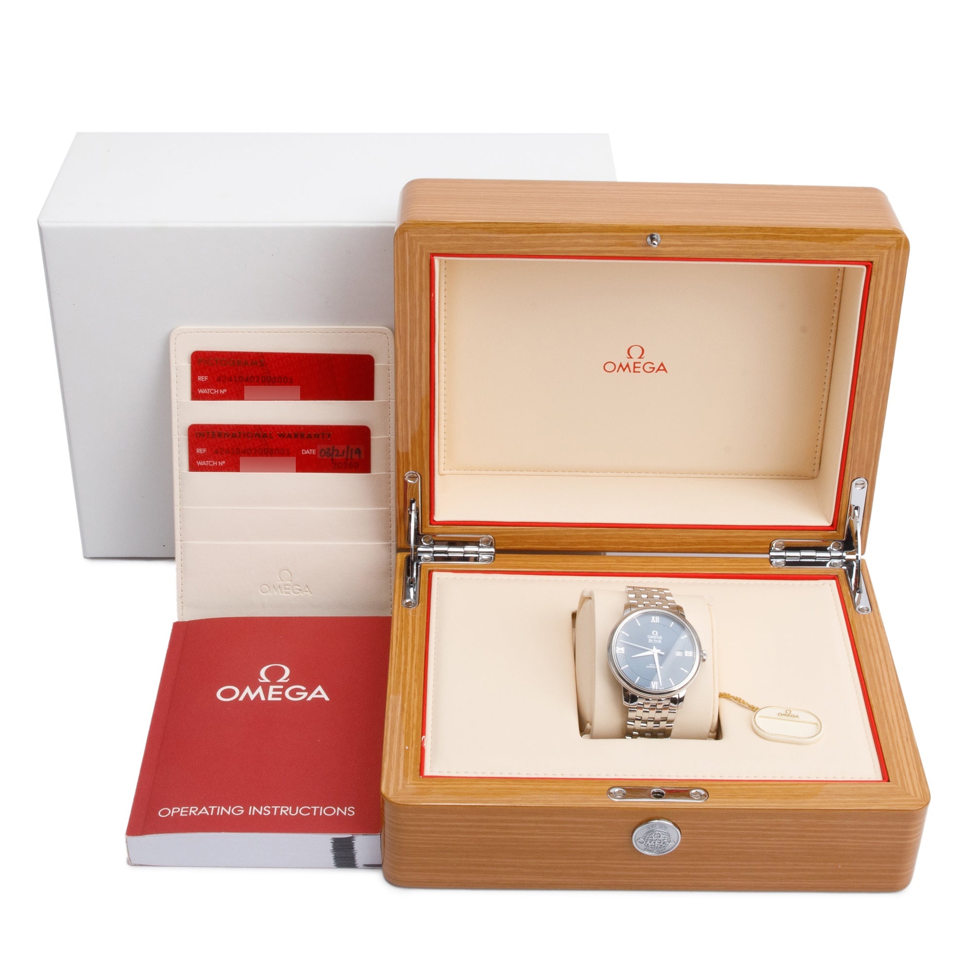Omega Stainless Steel De Ville Prestige Blue Dial 39.5 MM Co-Axial Chronometer Automatic Watch w/ Box & Papers